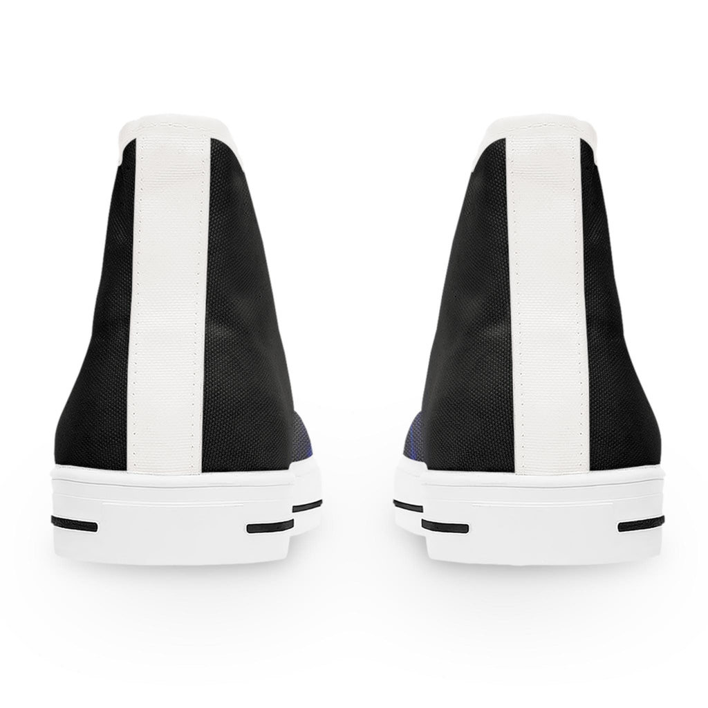 Blue Hexagon Circuit Women's High Top Sneakers | Geometric Pattern Athletic Shoes