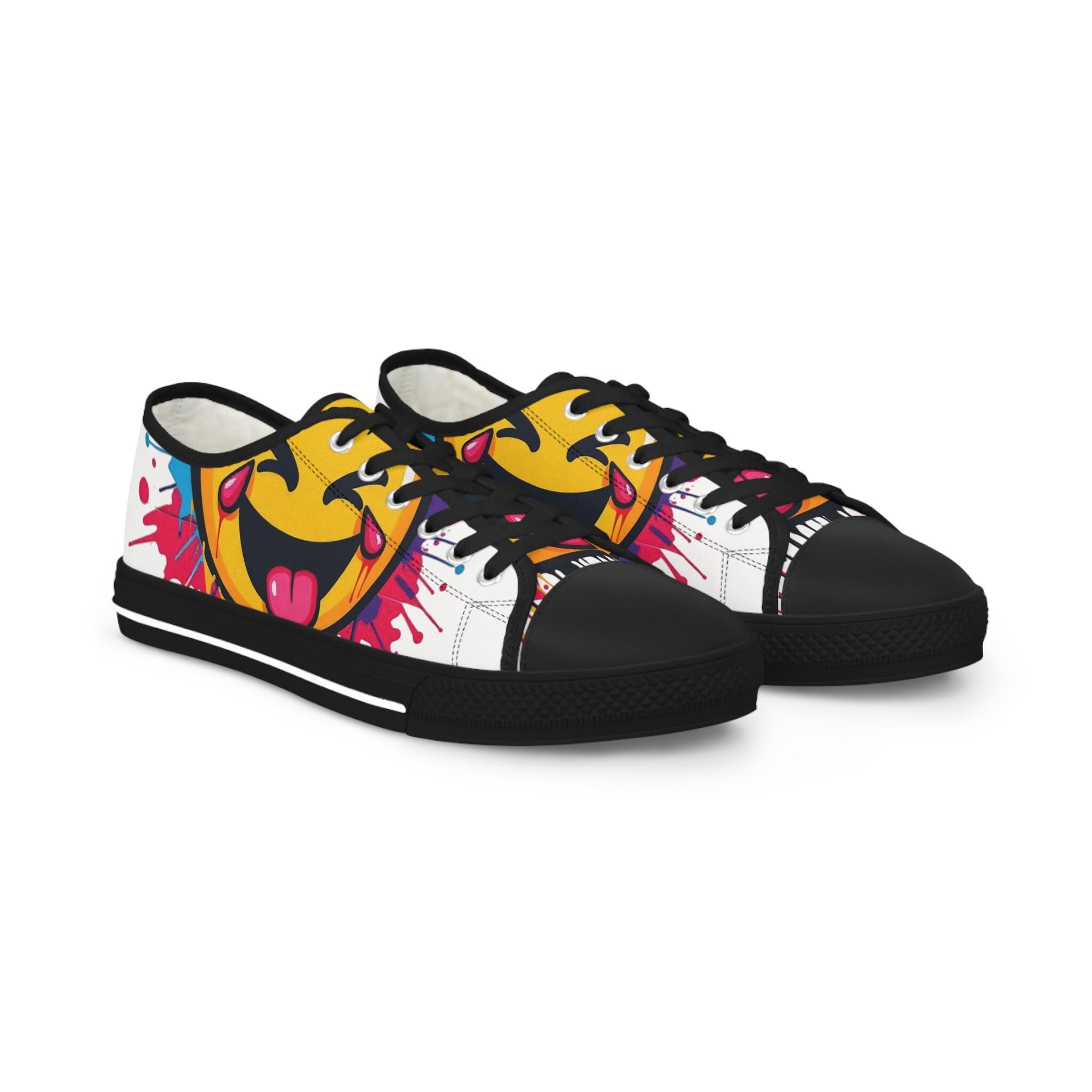 Emoji Tongue Smile Sneakers | Low Top Shoes