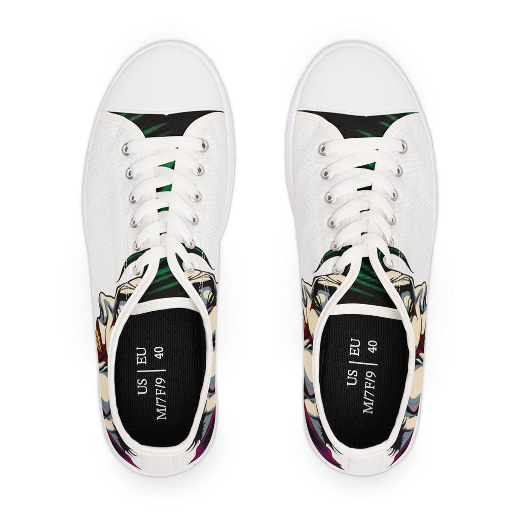 Joker Portrait Women's Low Top Sneakers | Comic Villain Art