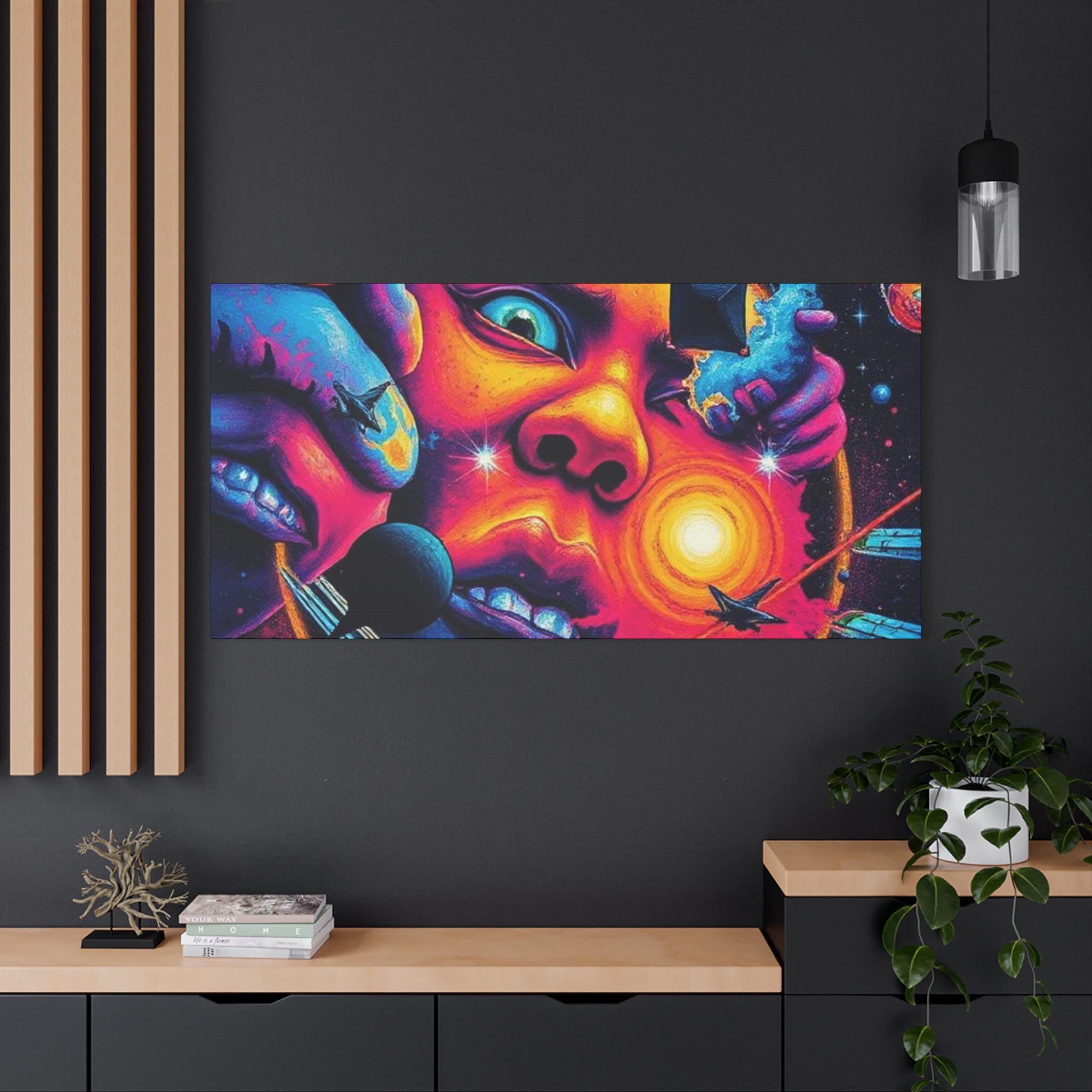 Psychedelic Cosmic Face Canvas | Matte Stretched Canvas