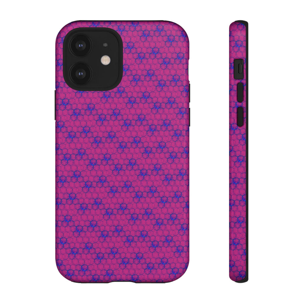 Pink Hexagon Pattern Tough Case | Geometric Phone Cover