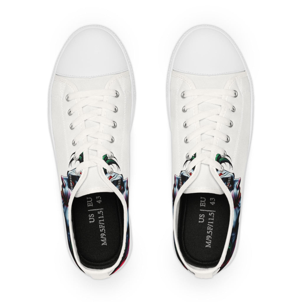 Joker Face Illustration Low Top Sneakers | Comic Villain Artwork