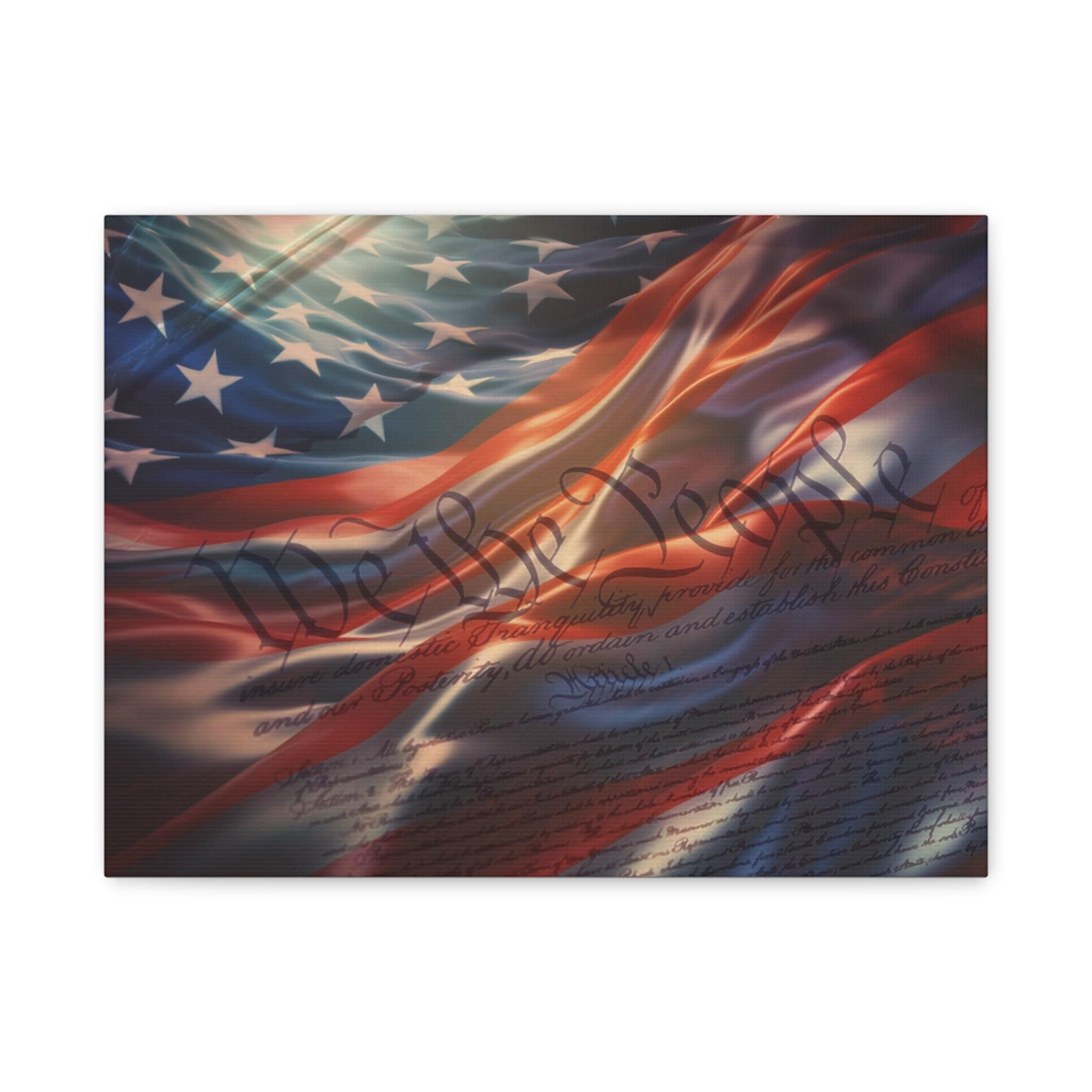 We the People Flag Canvas | Matte Stretched Canvas Wall Art