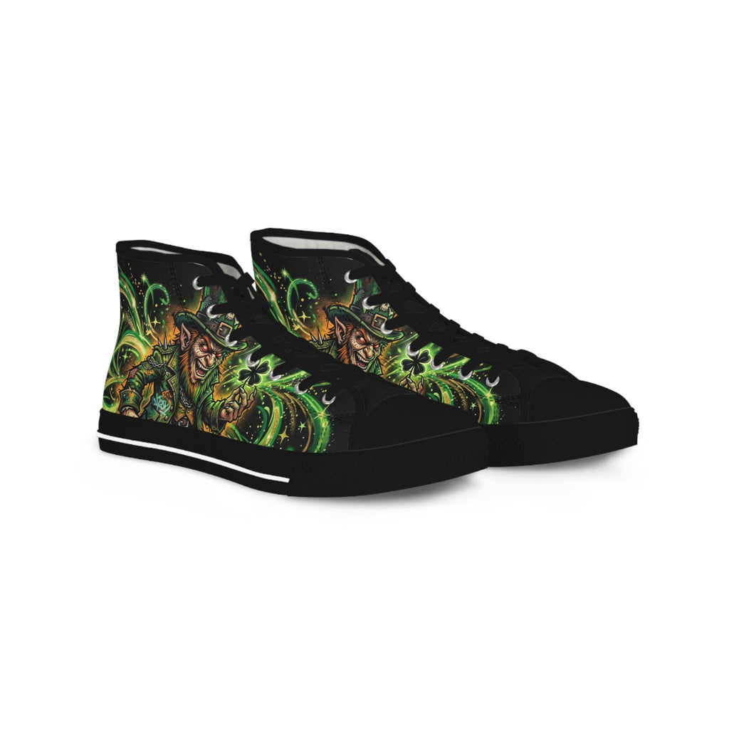 Green Evil Leprechaun High Top Sneakers | Nautical Sea Monster Shoes