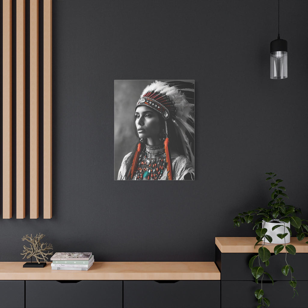 Native American Headdress Matte Canvas