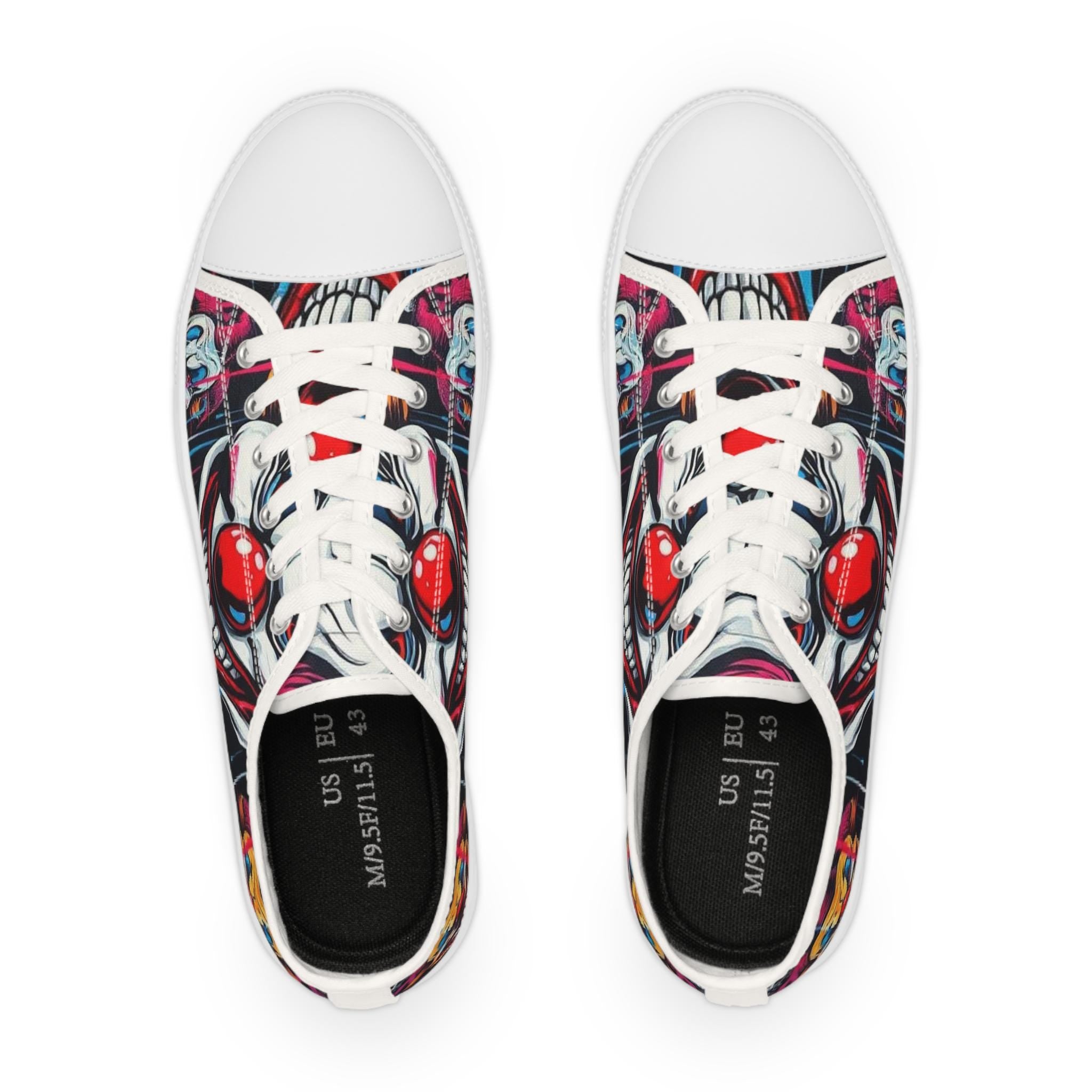 Scary Grinning Clown Sneakers | Low Top Sneakers