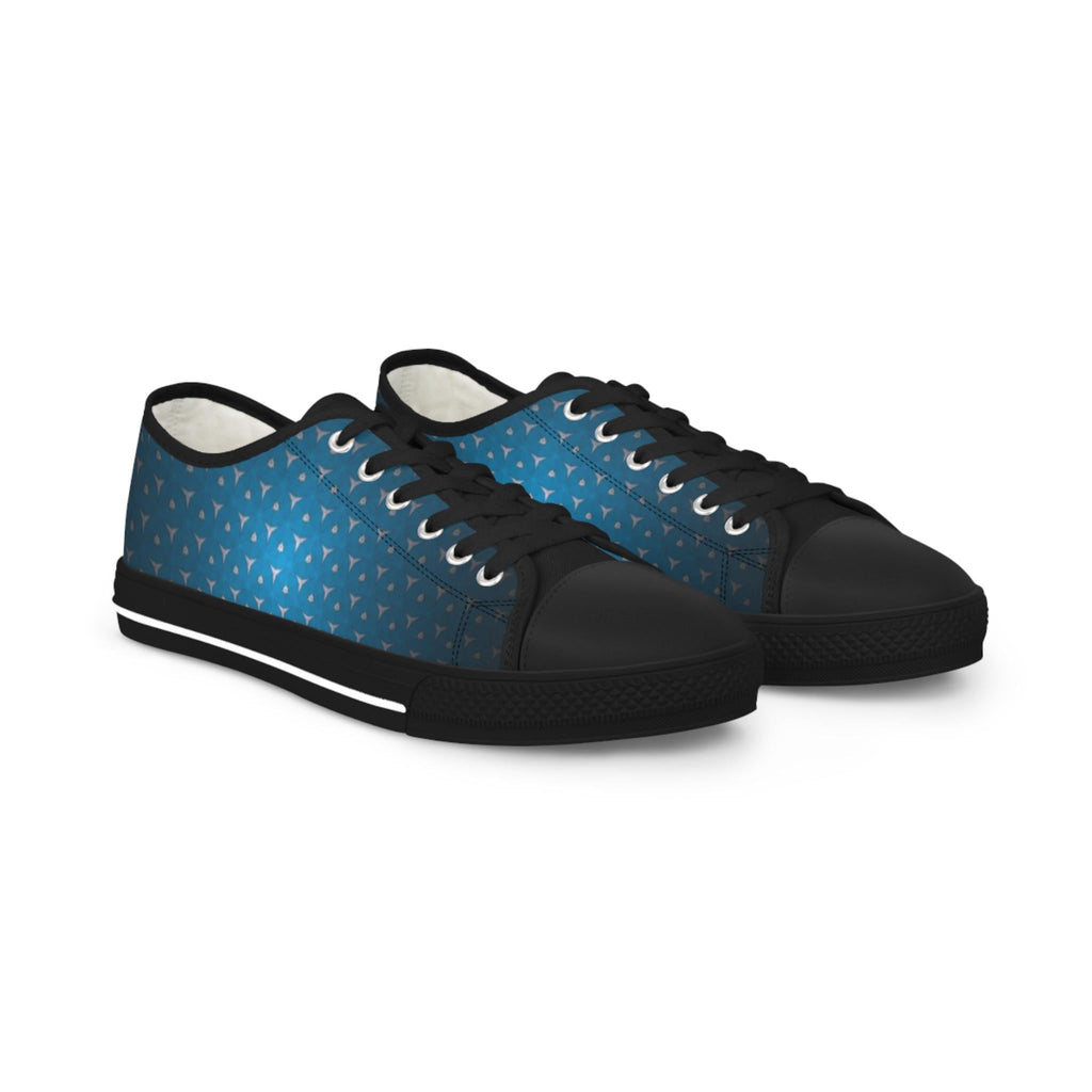 Blue Gradient Triangle Pattern Sneakers | Low Top Shoes