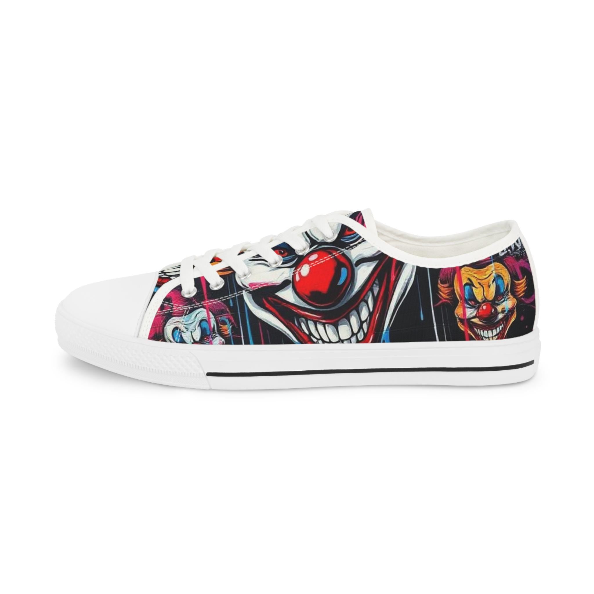 Scary Grinning Clown Sneakers | Low Top Sneakers