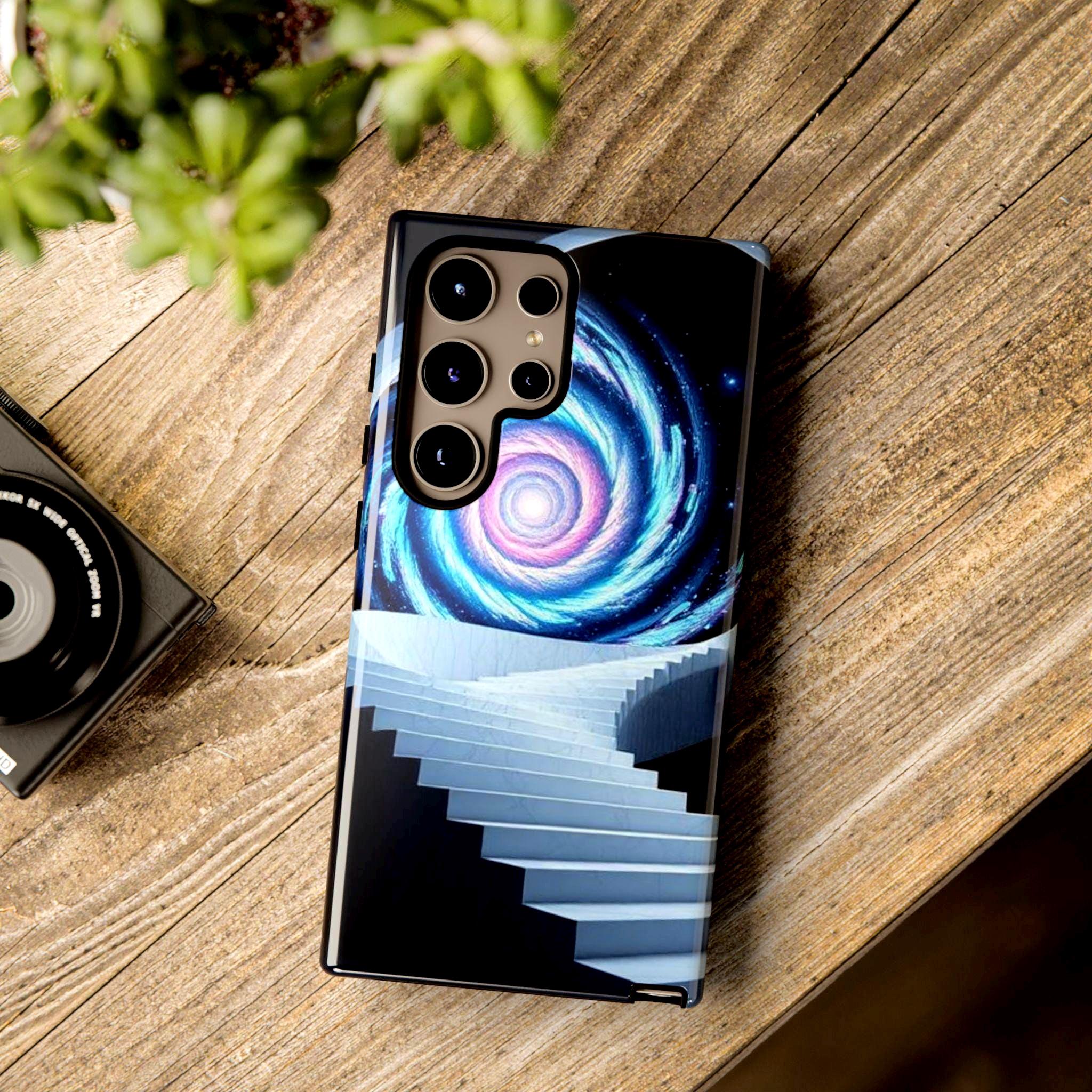Galaxy Spiral Staircase phone case | cosmic vortex iPhone case