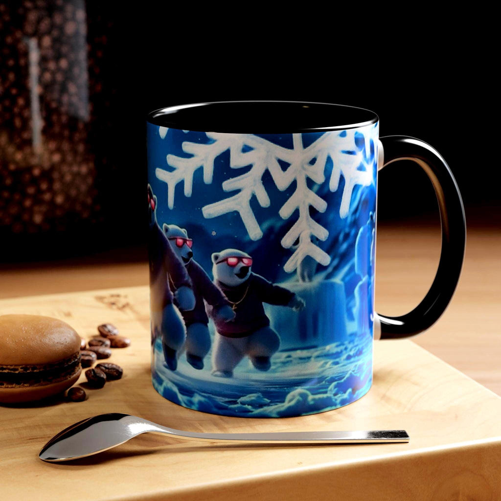 Polar Bear Crew Mug | Sunglasses, Snowflakes, Winter Scene (11 oz, 15 oz)