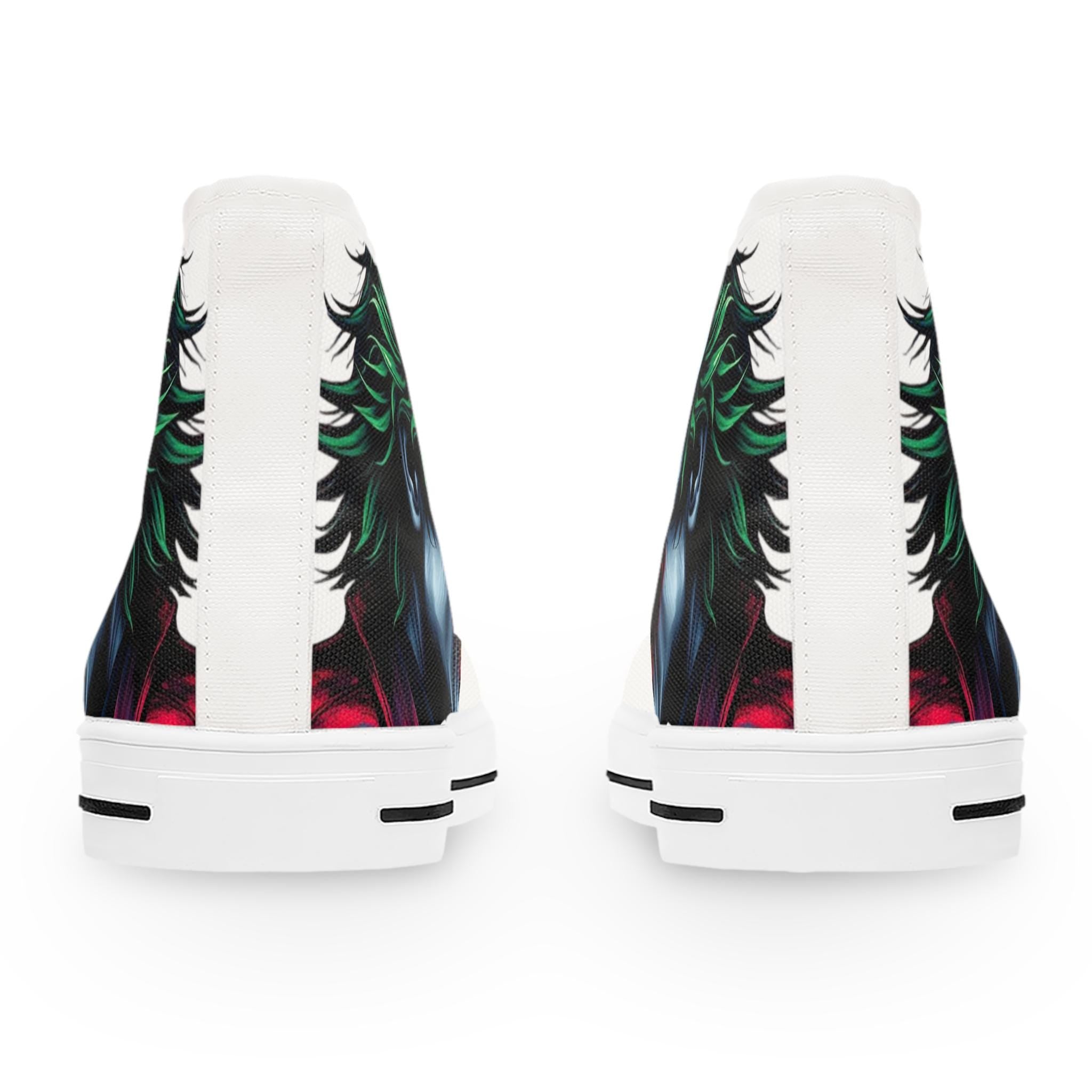 Joker Face Illustration Women's High Top Sneakers | Clown Villain Art