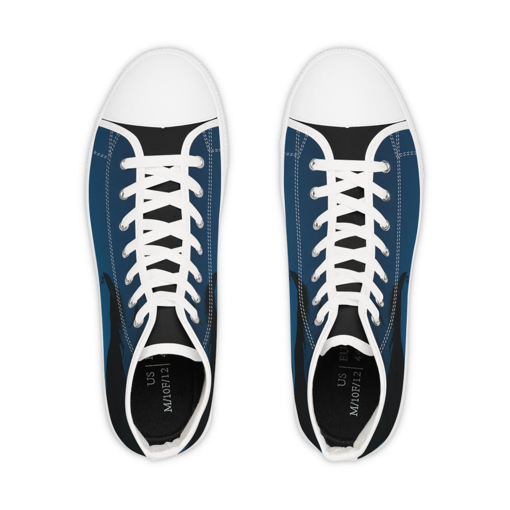 Blue Gradient Silhouette High Top Sneakers | Men's Canvas Shoes