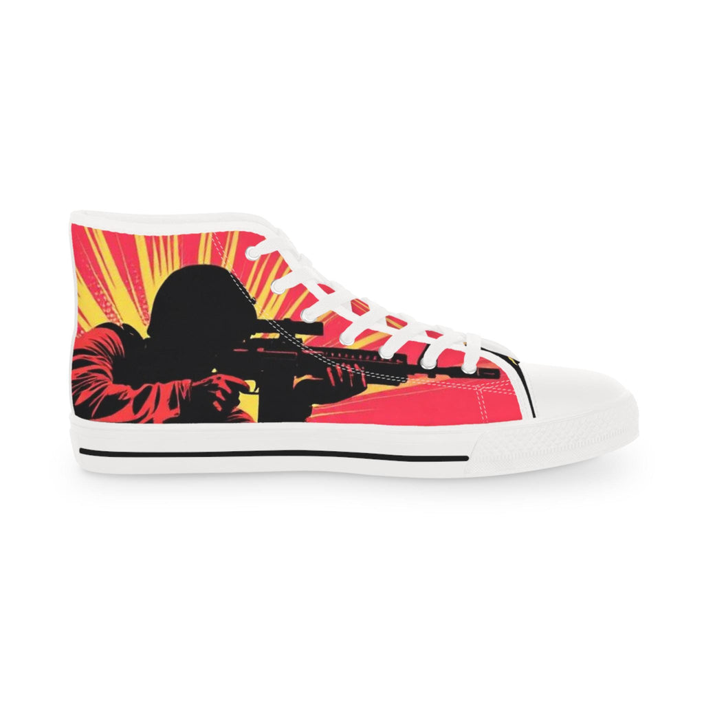 Sunburst Soldier Graphic High Top Sneakers | Musician Rock Shoe