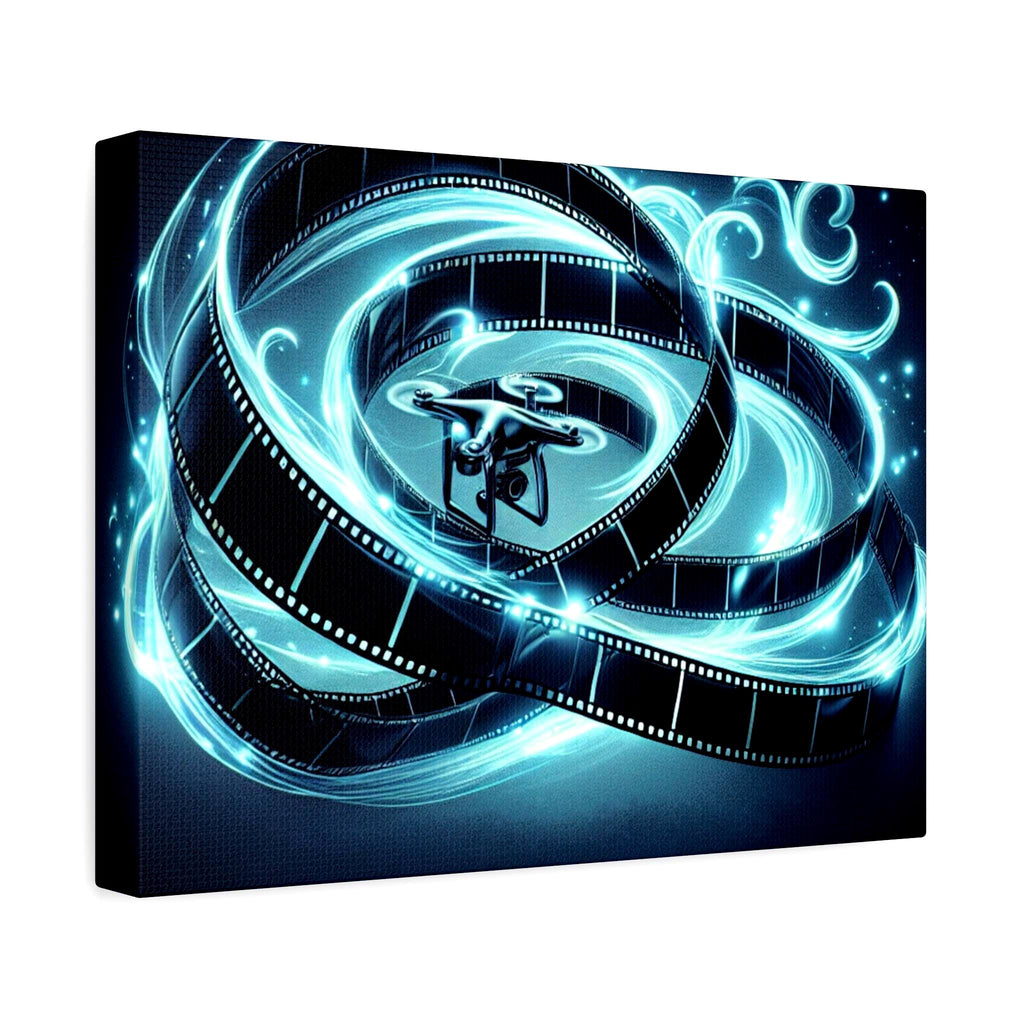 Glowing Film Reel Swirl Matte Canvas