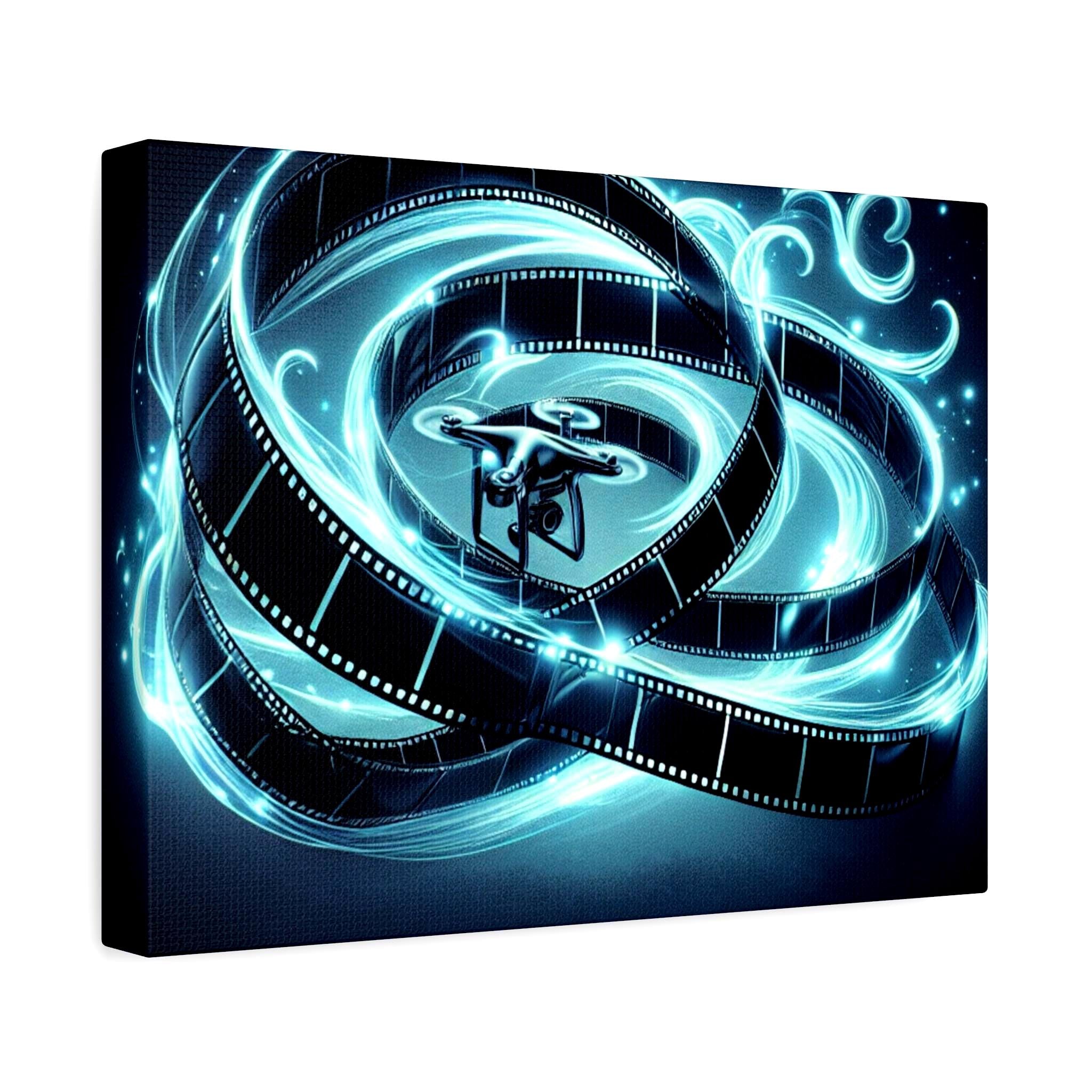 Glowing Film Reel Swirl Matte Canvas