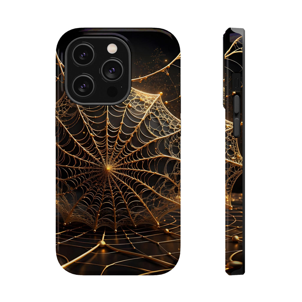 Golden Spiderweb Phone Case | Magnetic Impact-Resistant Case