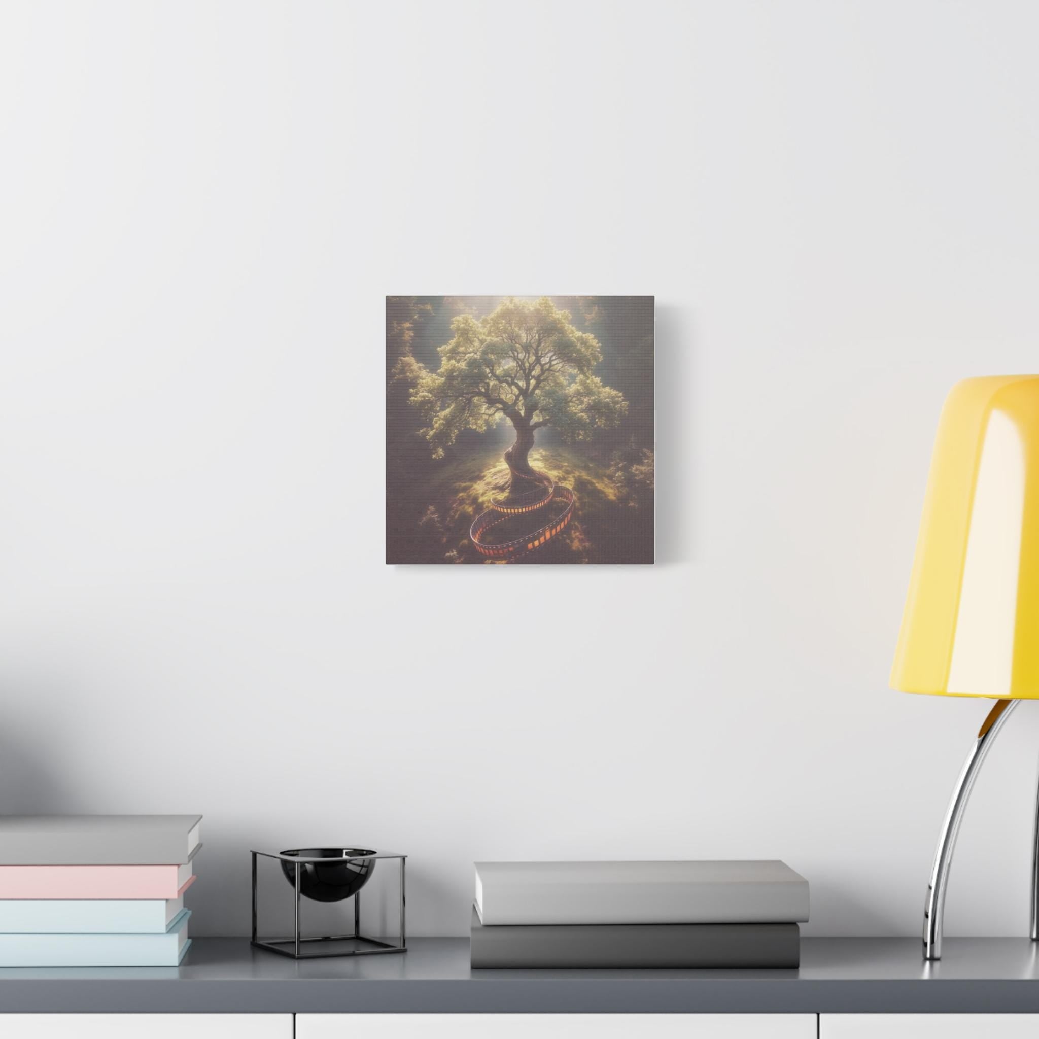 Enchanted Tree with Film Reel Spiral Canvas