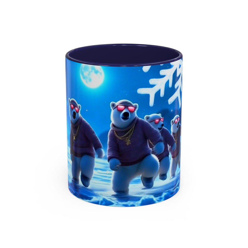 Polar Bear Crew Mug | Sunglasses, Snowflakes, Winter Scene (11 oz, 15 oz)