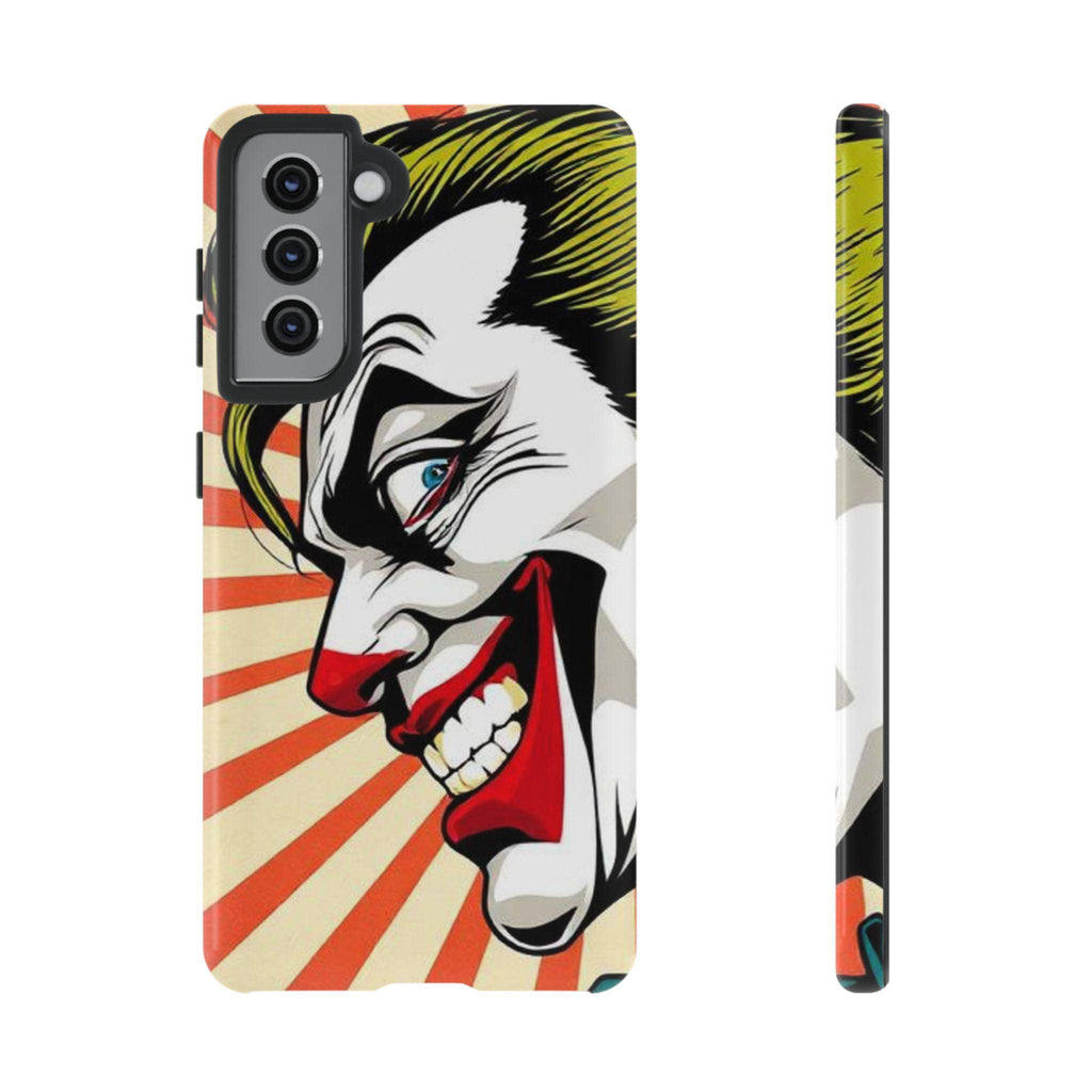 Evil Joker Face Tough Cases | Joker Grin Phone Case, Red Rays Design