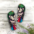 Joker Face Flip Flops | Comic Villain Green Hair