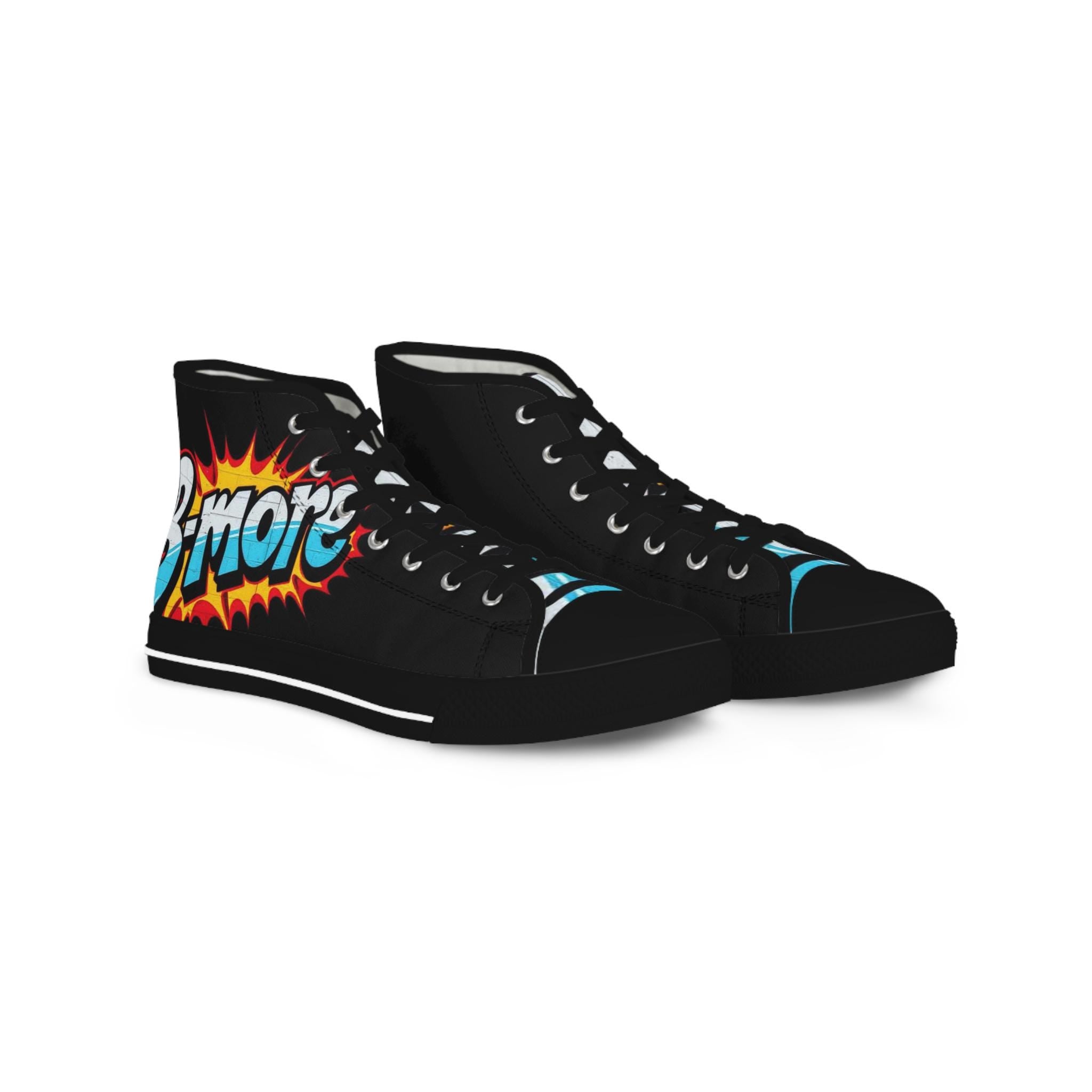 B'more Graphic High Top Sneakers | Retro Comic Flame Design