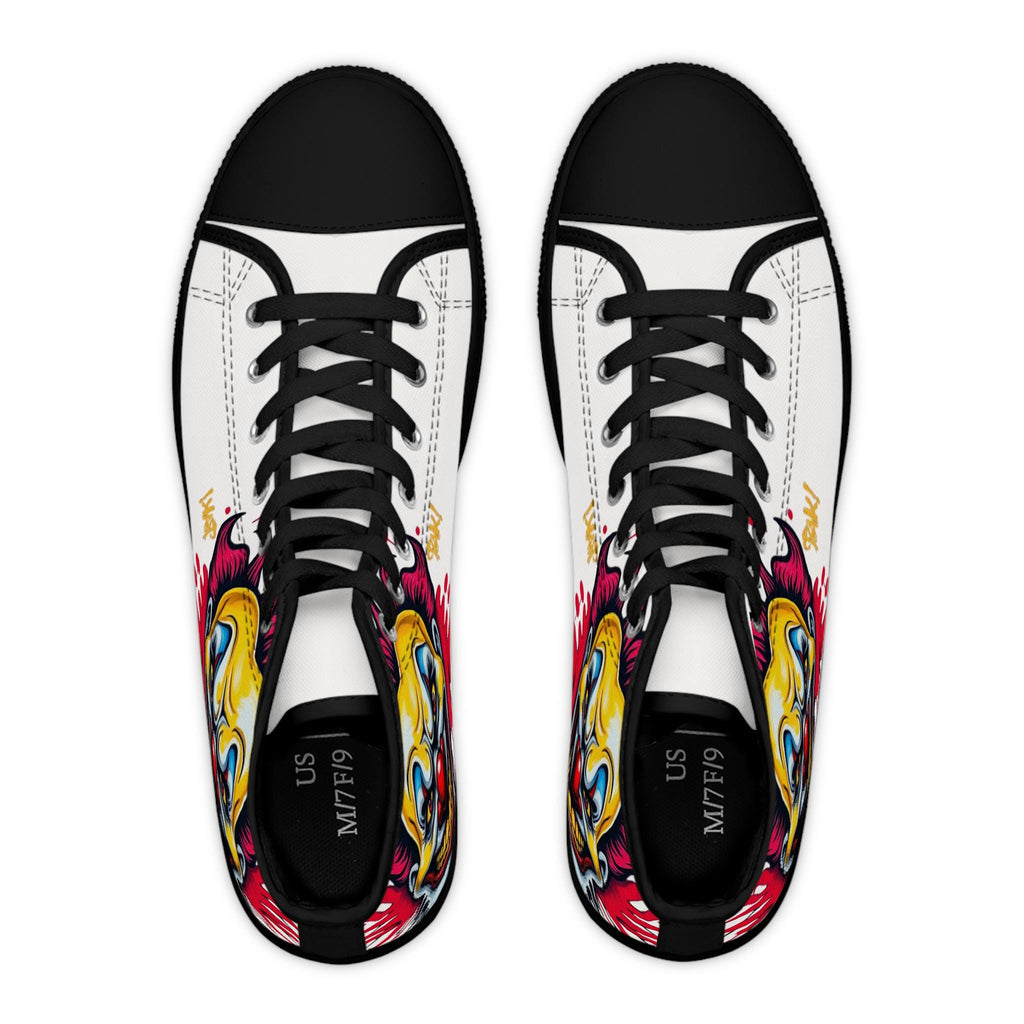 Evil Circus Clown High Top Sneakers | Horror Joker Illustration Shoes