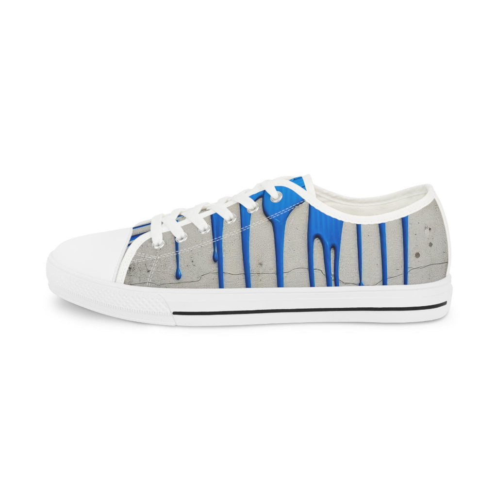 Blue Paint Drip Sneakers | Low Top Shoes