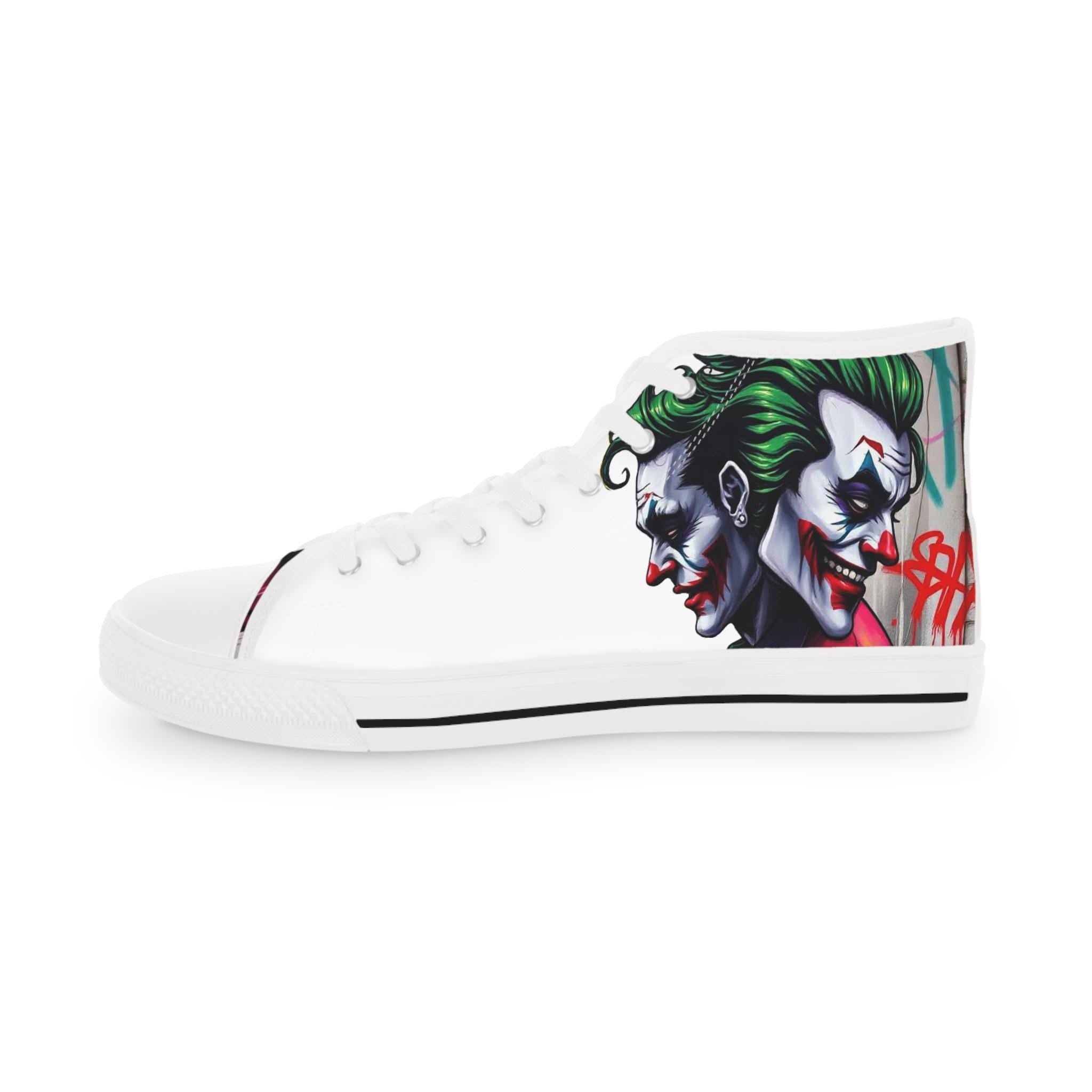 Joker Clown Face High Top Sneakers | Comic Clown Artwork, Streetwear