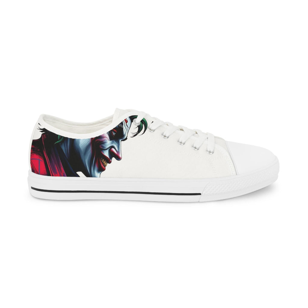 Joker Face Illustration Low Top Sneakers | Comic Villain Artwork