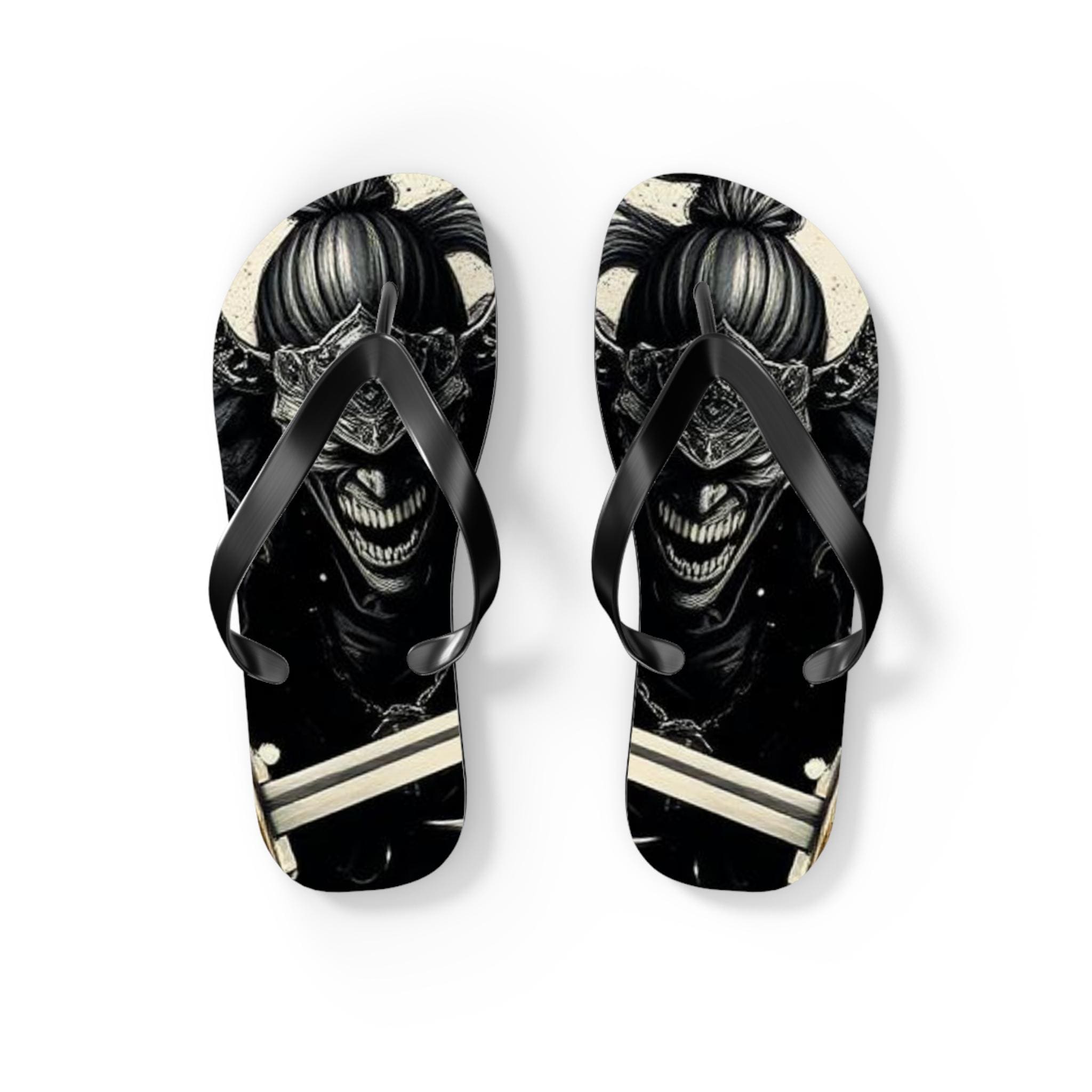 Creepy Clown Skull Flip Flops | Gothic Horror Summer Sandals
