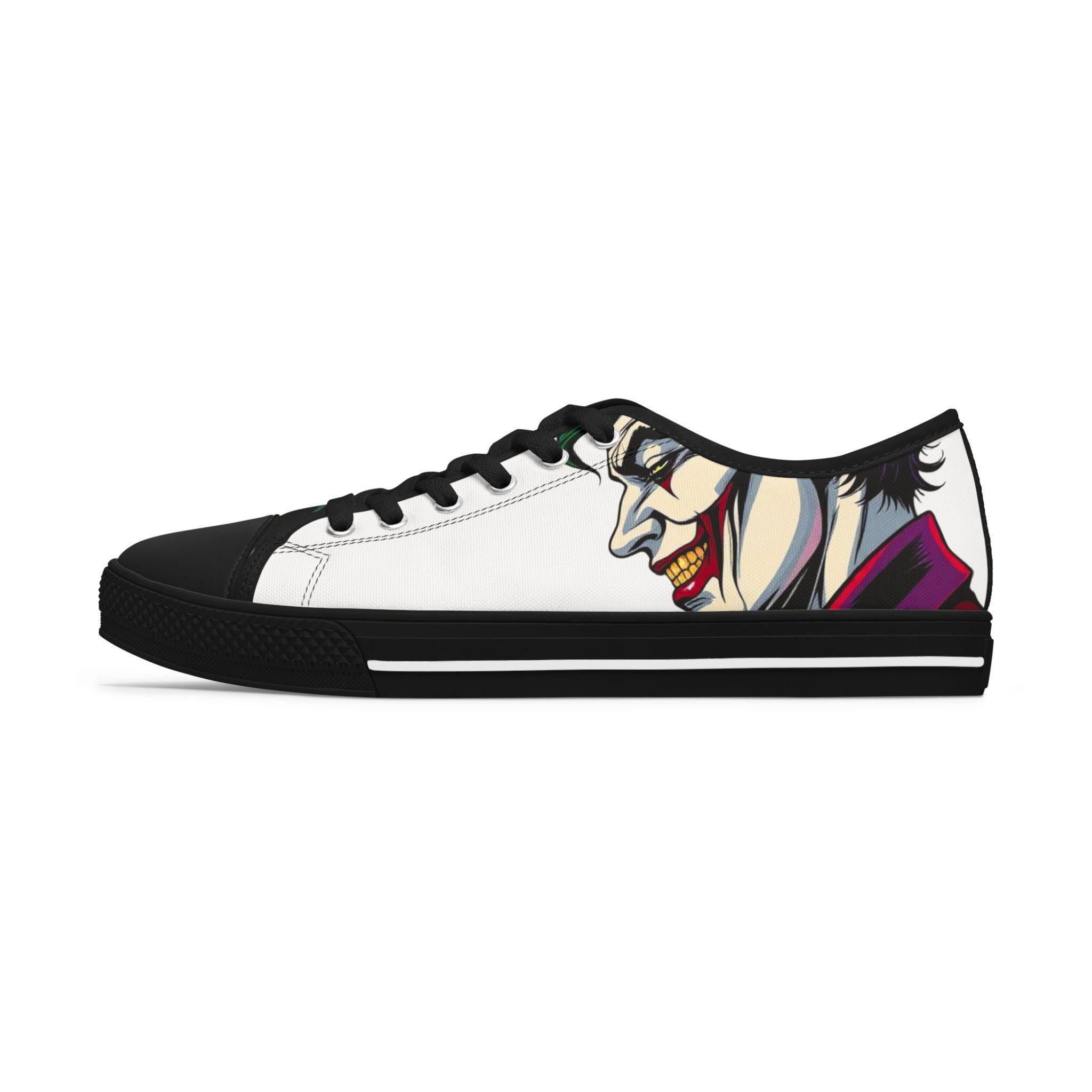 Joker Portrait Women's Low Top Sneakers | Comic Villain Art