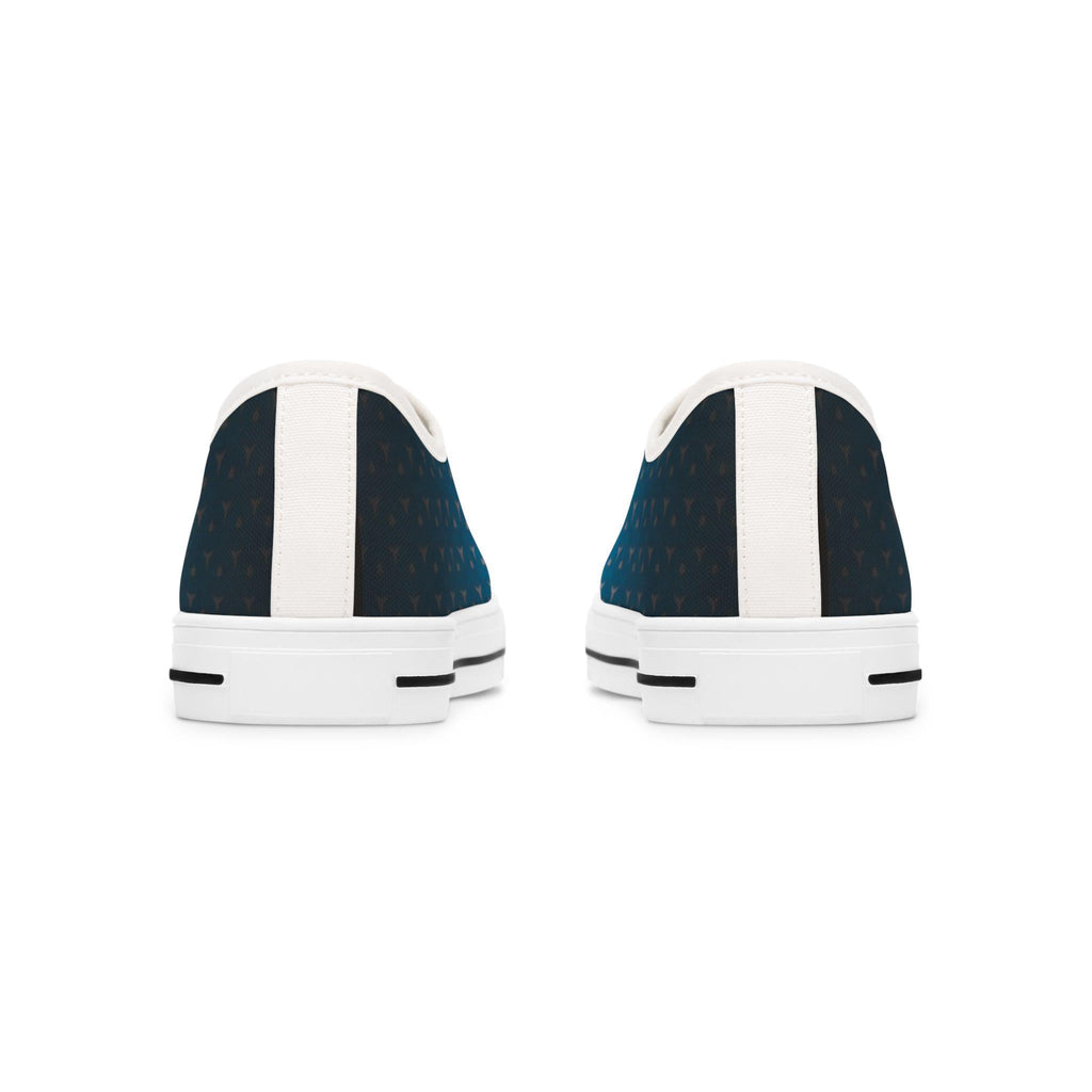 Blue Gradient Triangle Pattern Sneakers | Low Top Canvas Shoes