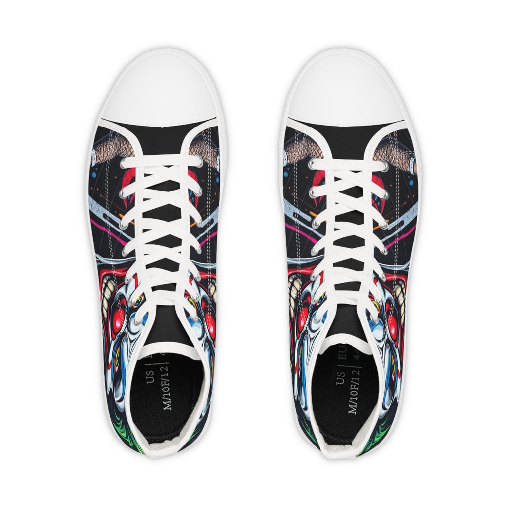 Creepy Clown Face High Top Sneakers | Horror Illustration Shoes