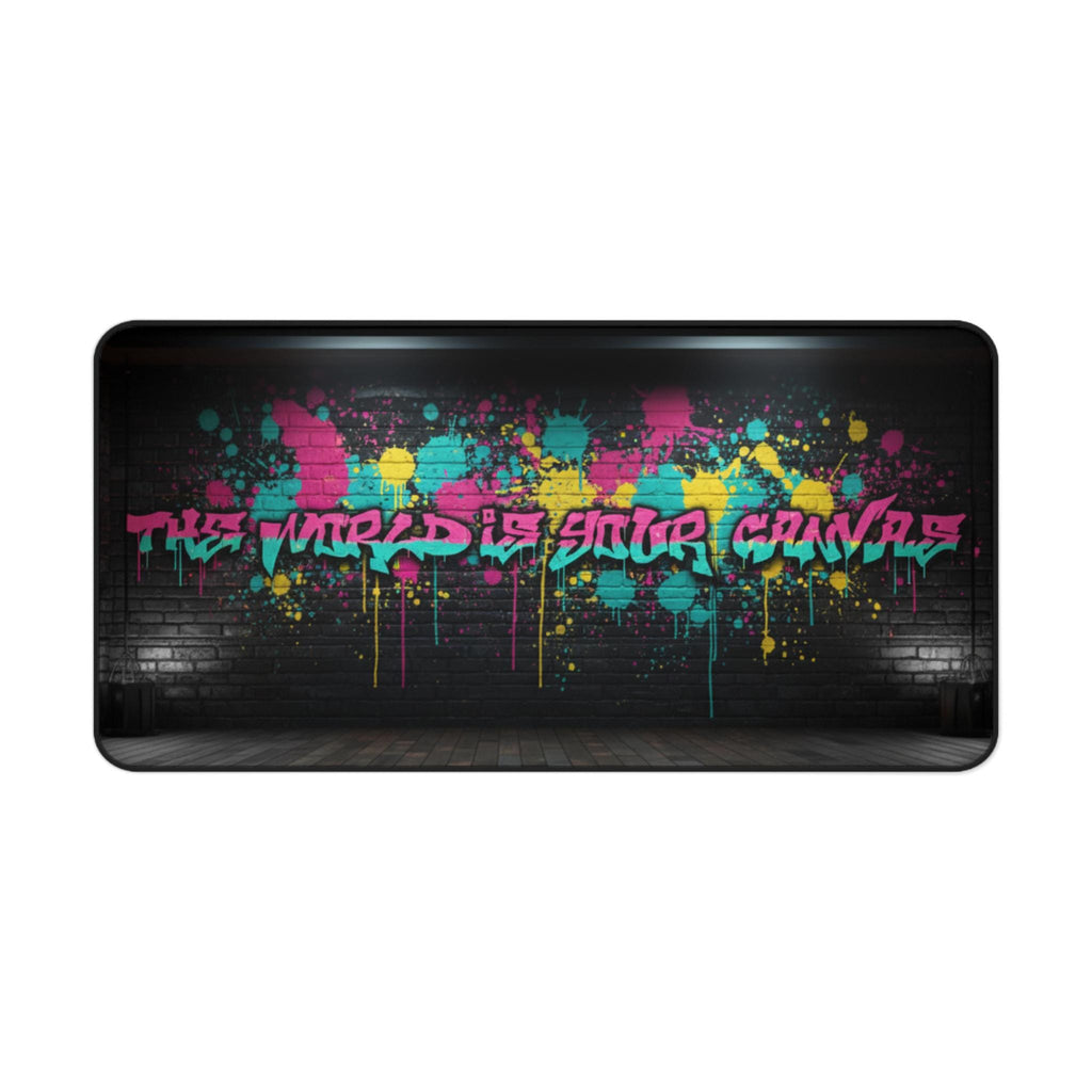 Graffiti Street Art Desk Mat | Colorful Spray Paint Wall Design