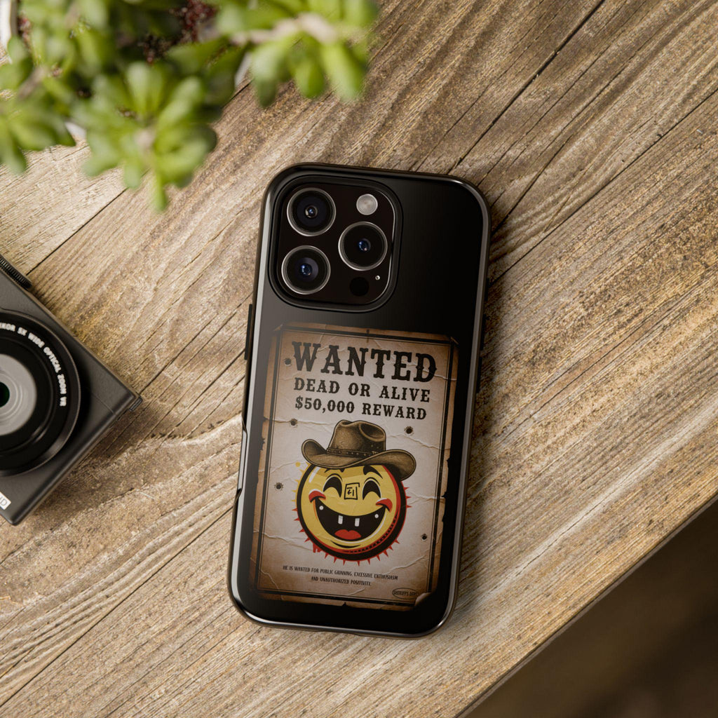 Wanted Poster Smiley Cowboy Phone Case | Western Vintage Outlaw Design