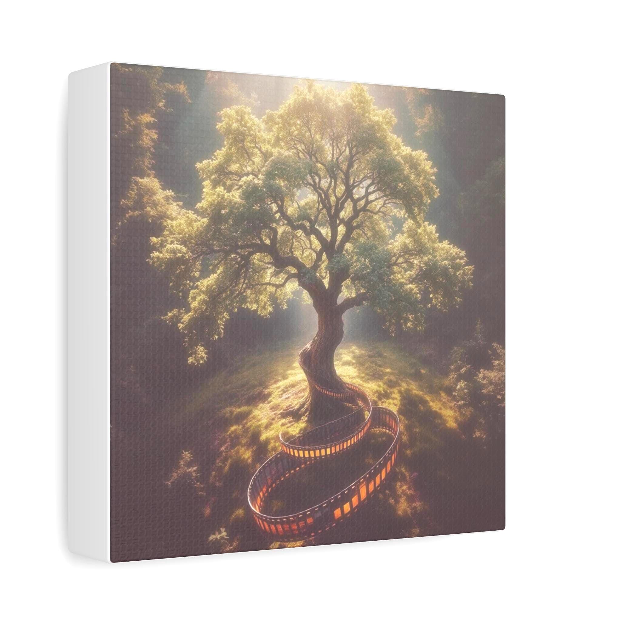 Enchanted Tree with Film Reel Spiral Canvas