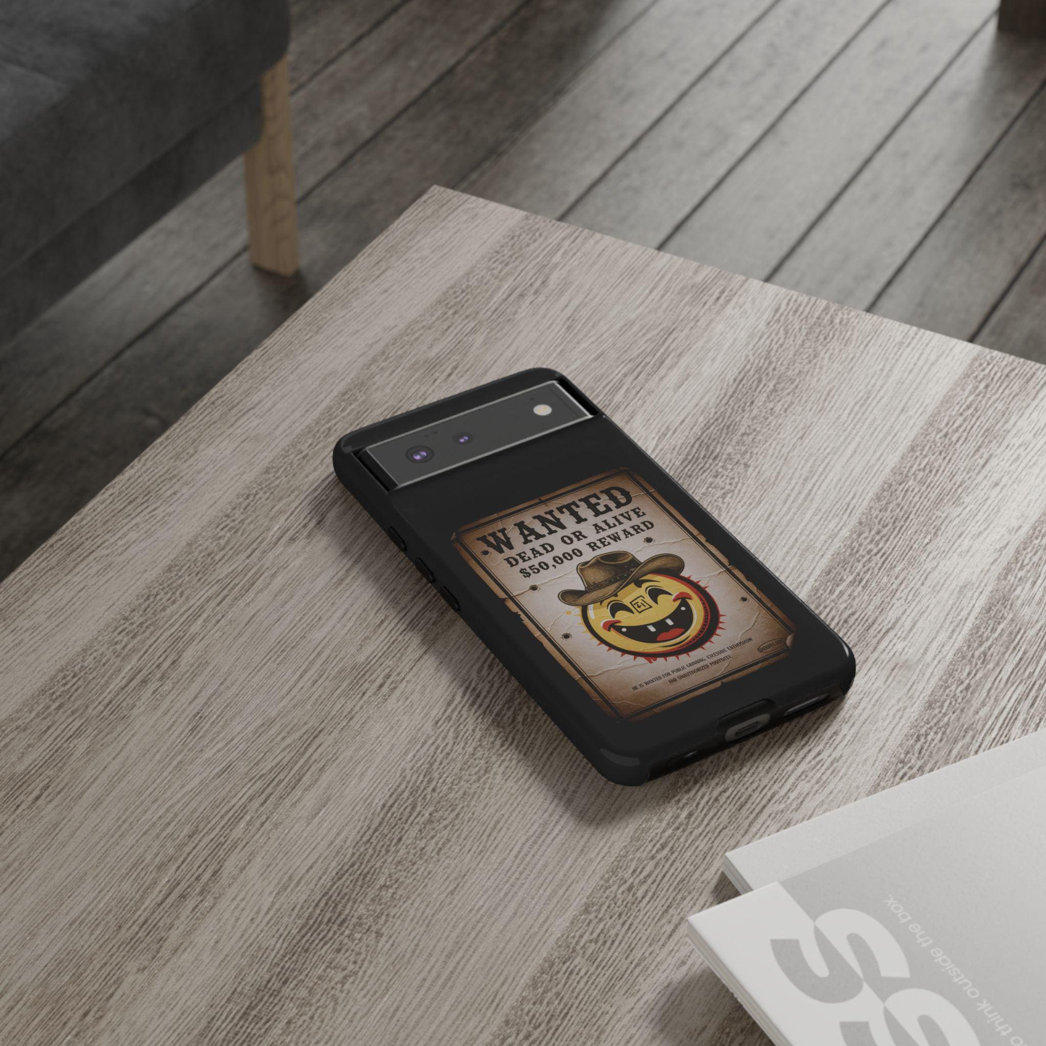 Wanted Poster Smiley Cowboy Phone Case | Western Vintage Outlaw Design