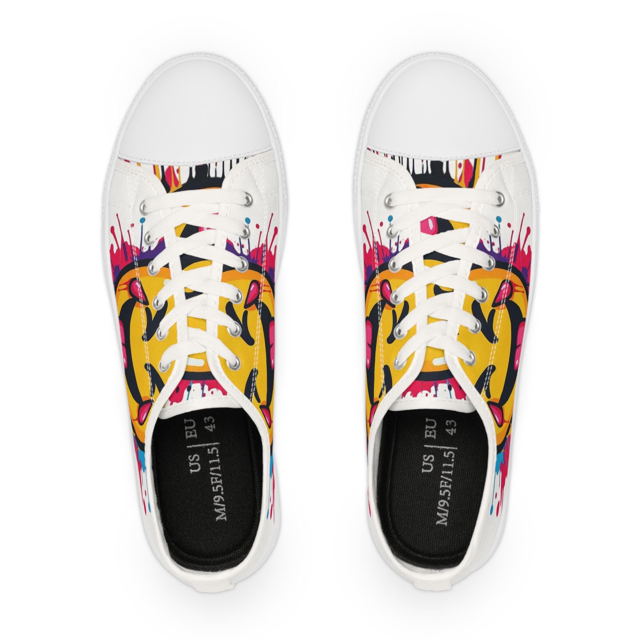 Emoji Tongue Smile Sneakers | Low Top Shoes