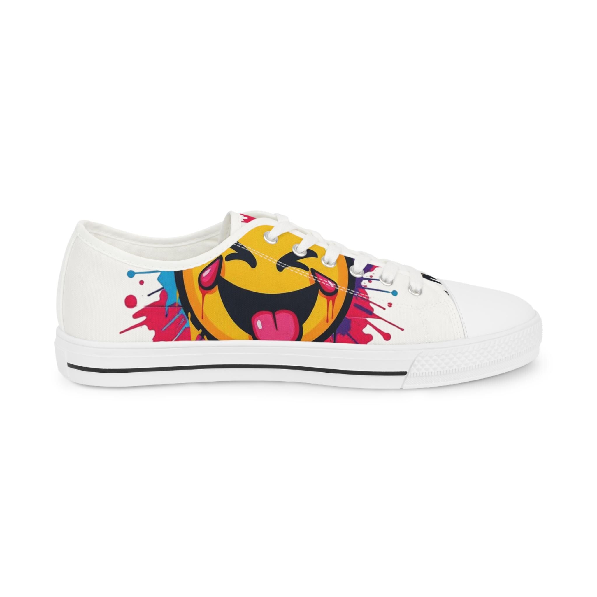 Emoji Tongue Smile Sneakers | Low Top Shoes