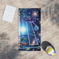 Galactic Beach Volleyball Beach Towel | Space Sunset Alien Players
