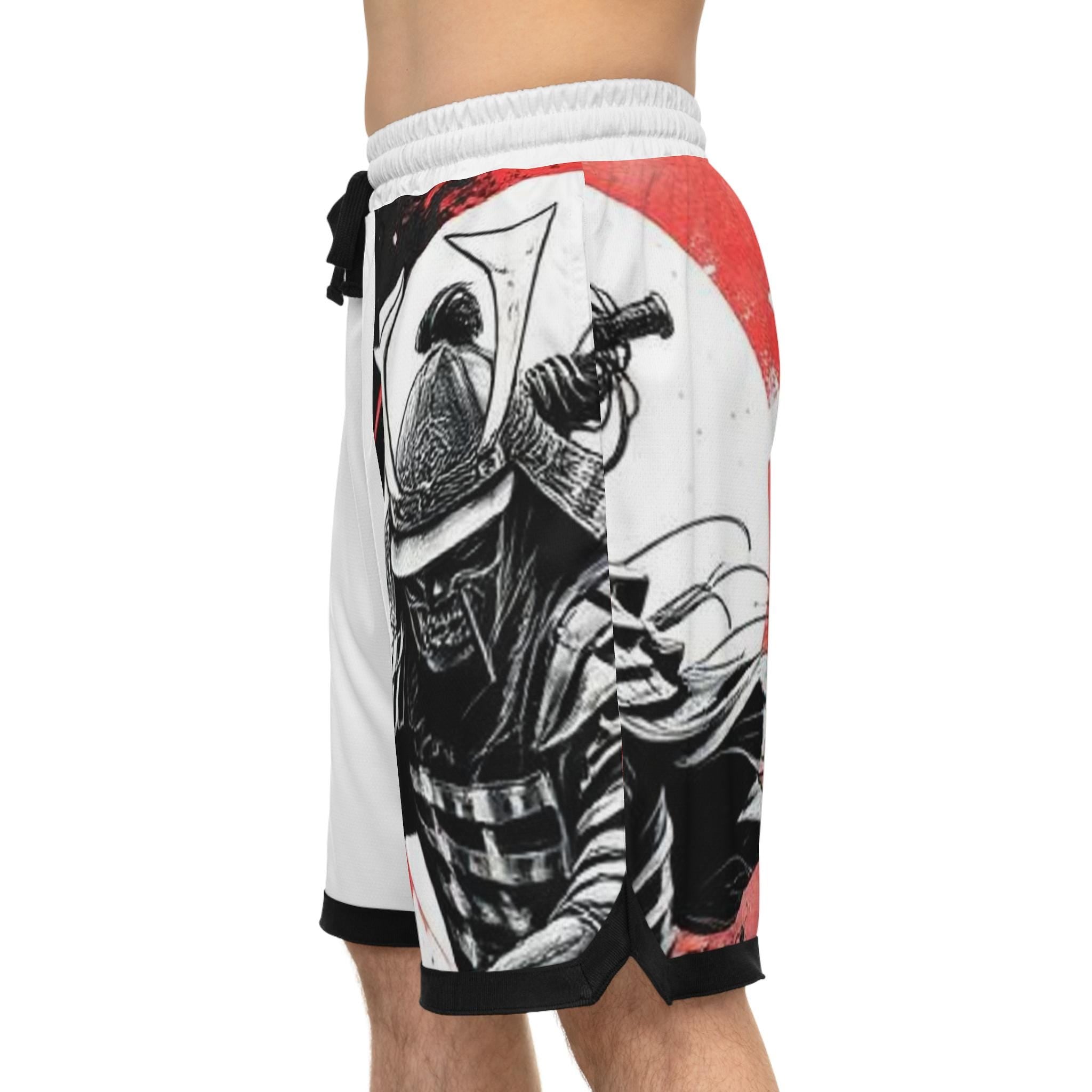 Samurai Warrior Graphic Basketball Shorts | AOP Printed Athletic Shorts