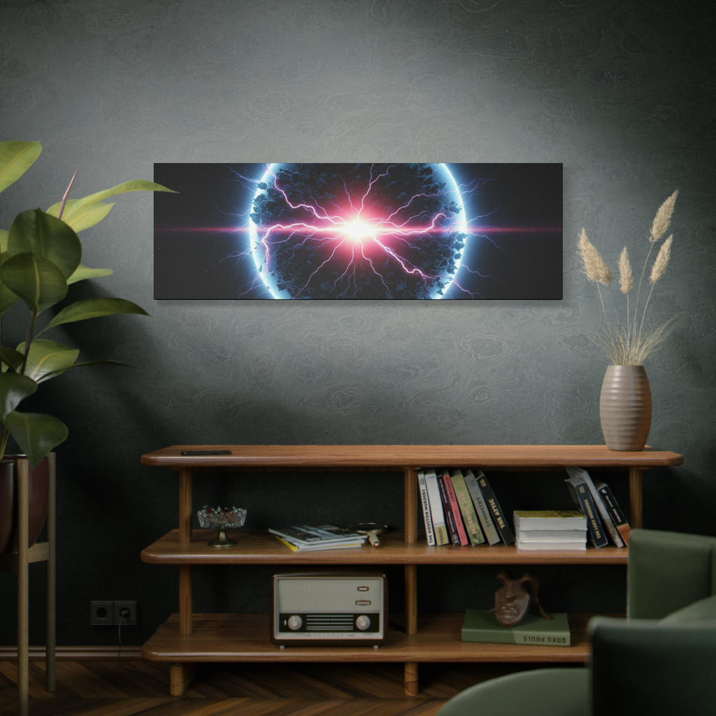 Neon Electric Orb Matte Canvas
