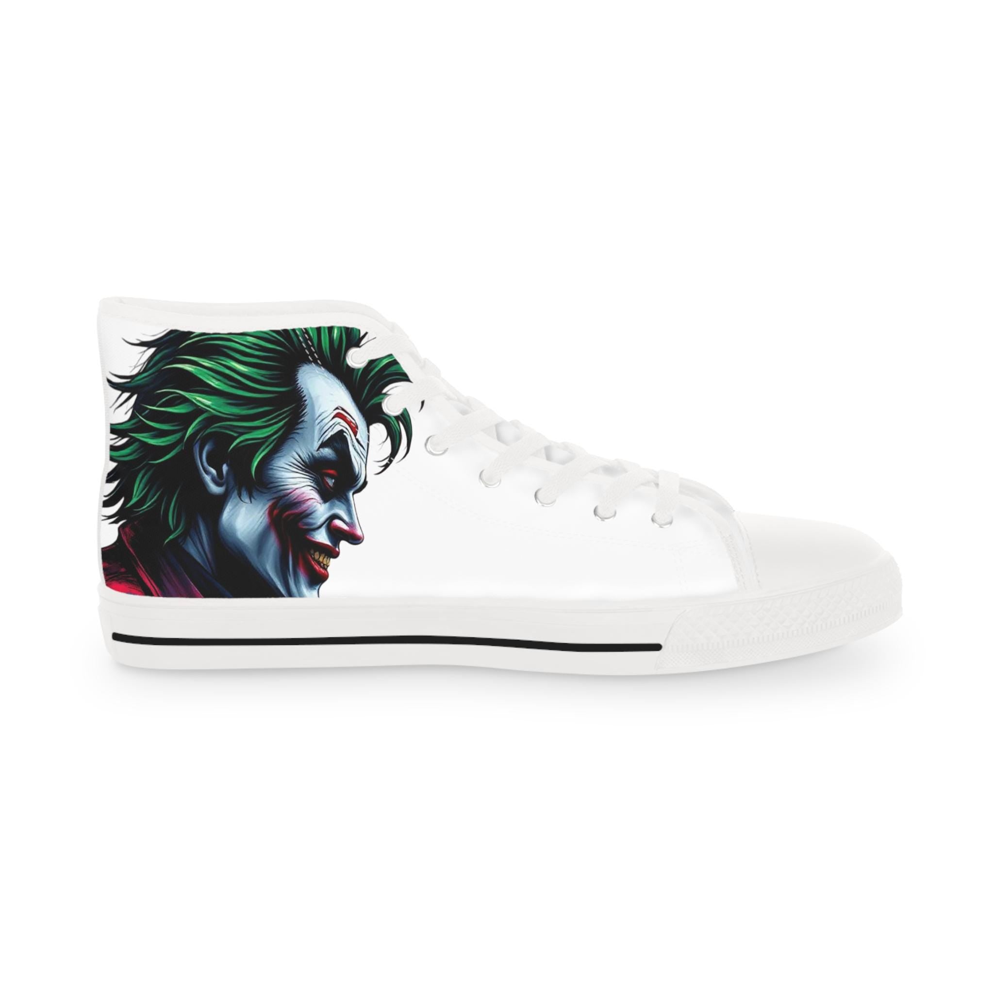 Joker Face Illustration High Top Sneakers | Clown Villain Artwork