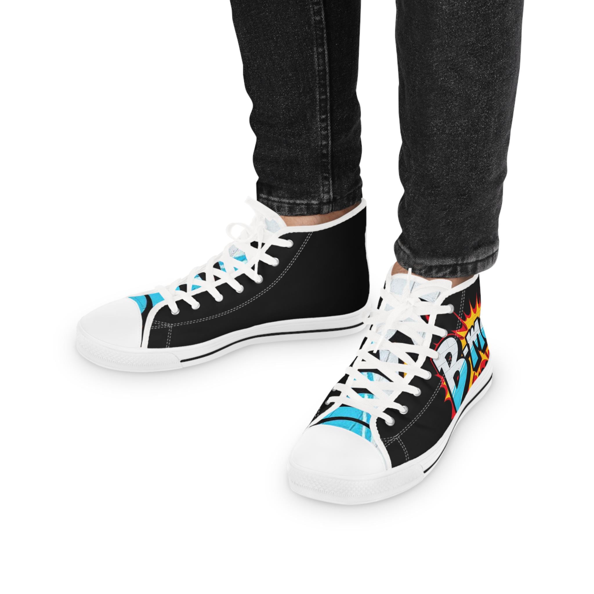 B'more Graphic High Top Sneakers | Retro Comic Flame Design