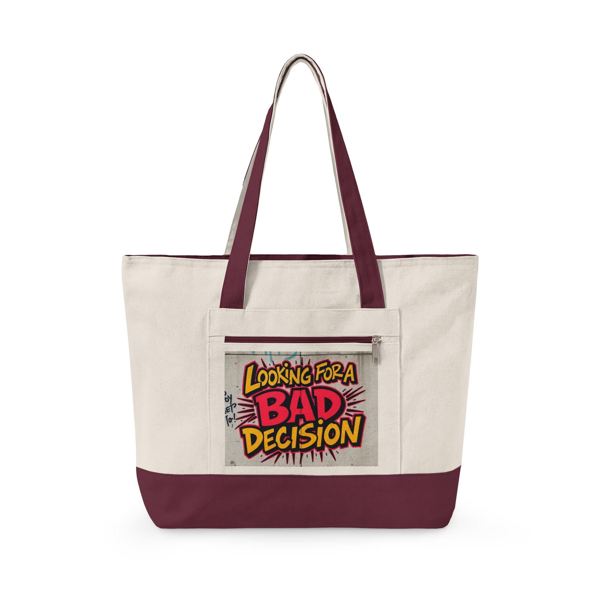 Looking for a Bad Decision Tote Bag | Comic Pop Art Quote