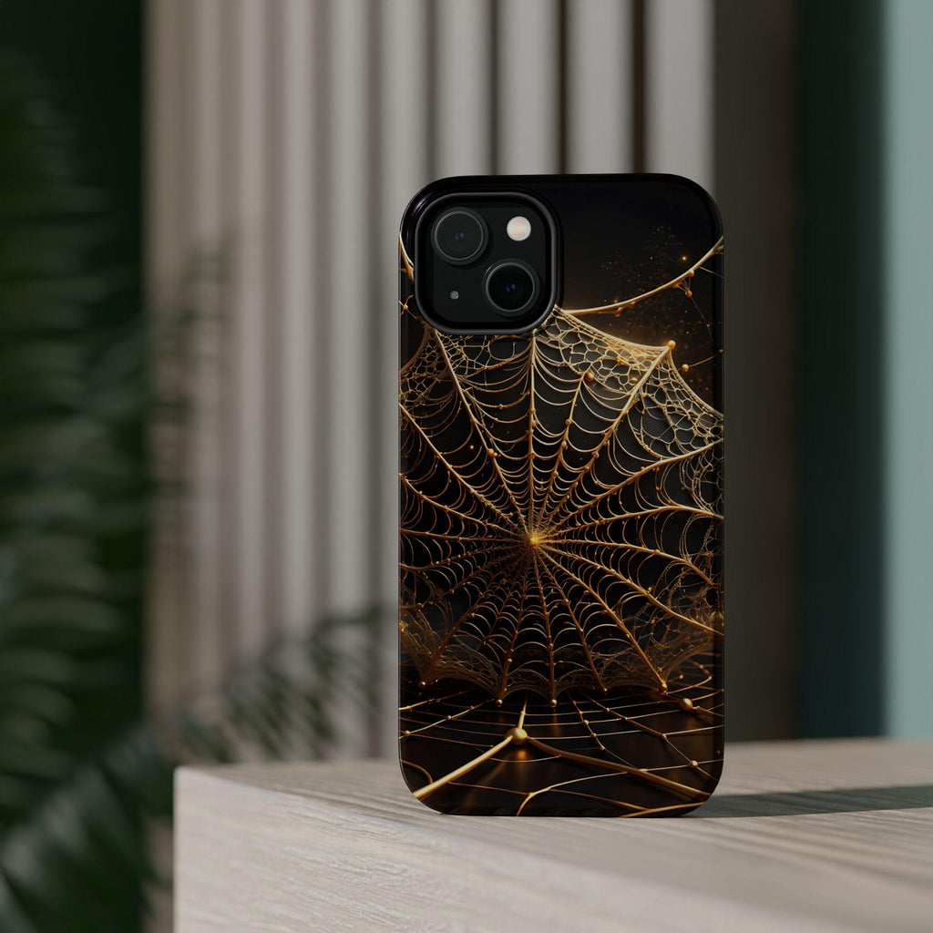 Golden Spiderweb Phone Case | Magnetic Impact-Resistant Case