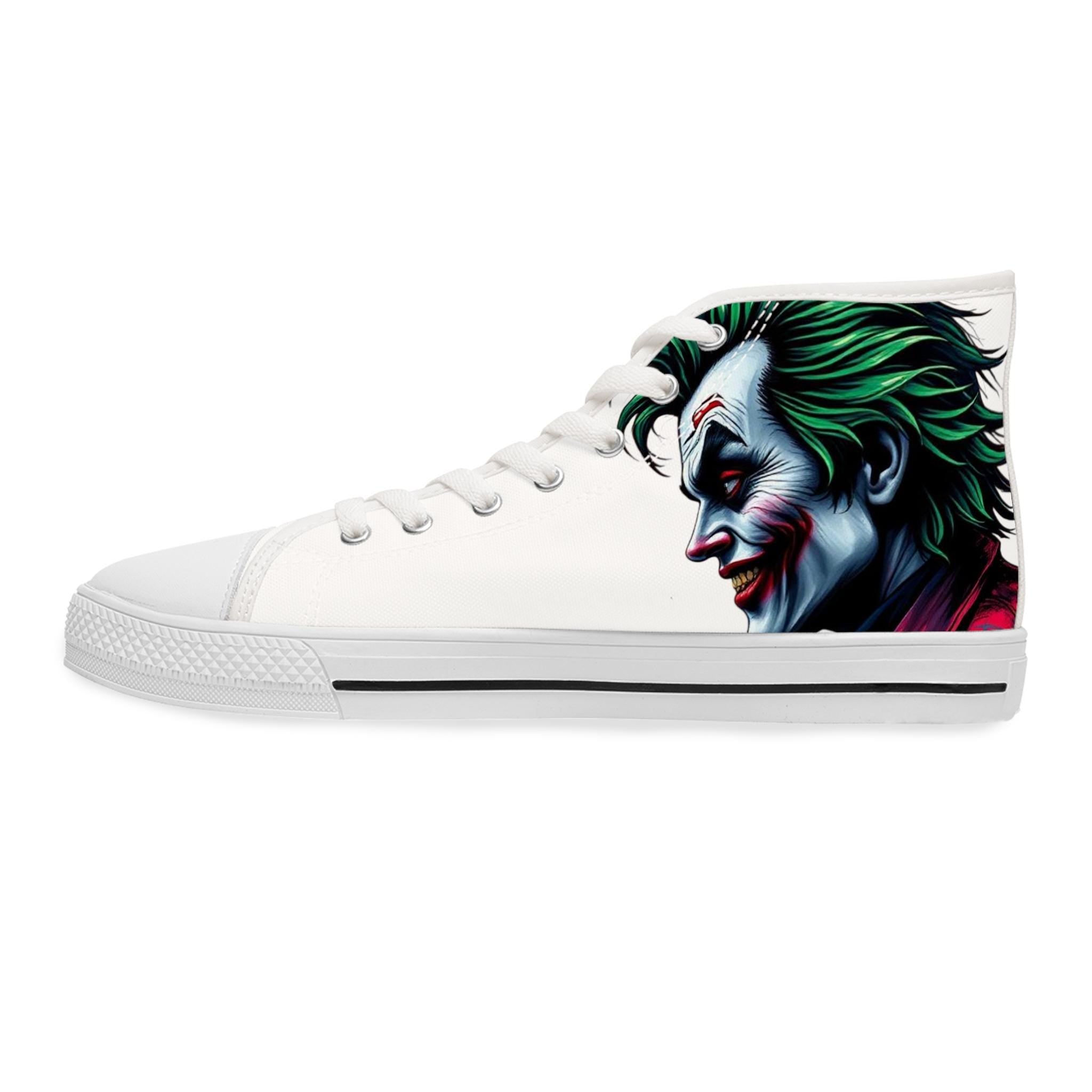 Joker Face Illustration Women's High Top Sneakers | Clown Villain Art