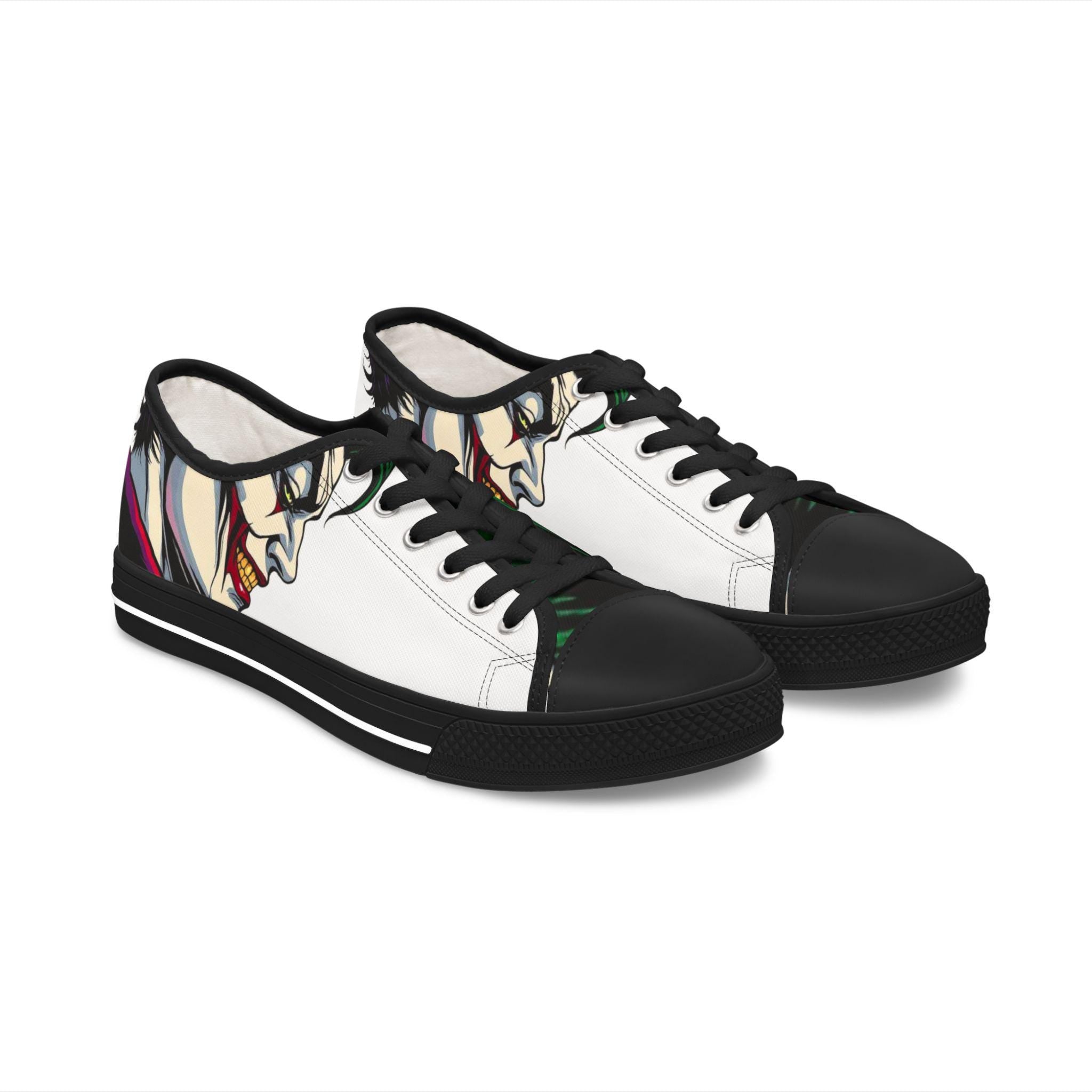 Joker Portrait Women's Low Top Sneakers | Comic Villain Art