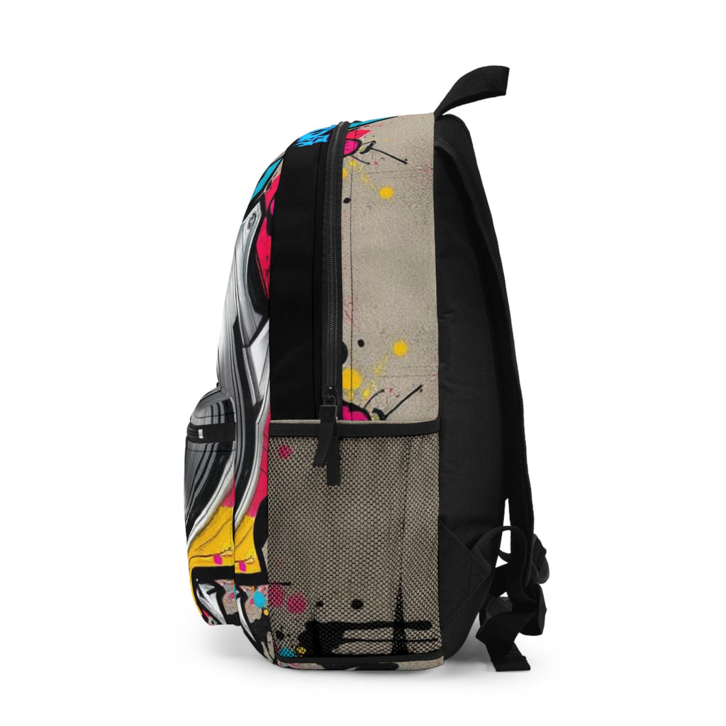 Graffiti Saw Blade Backpack | Retro Turntable Street Art