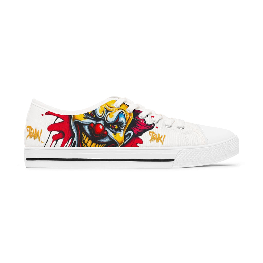 Evil Circus Clown Women's Low Top Sneakers | Horror Graffiti Art